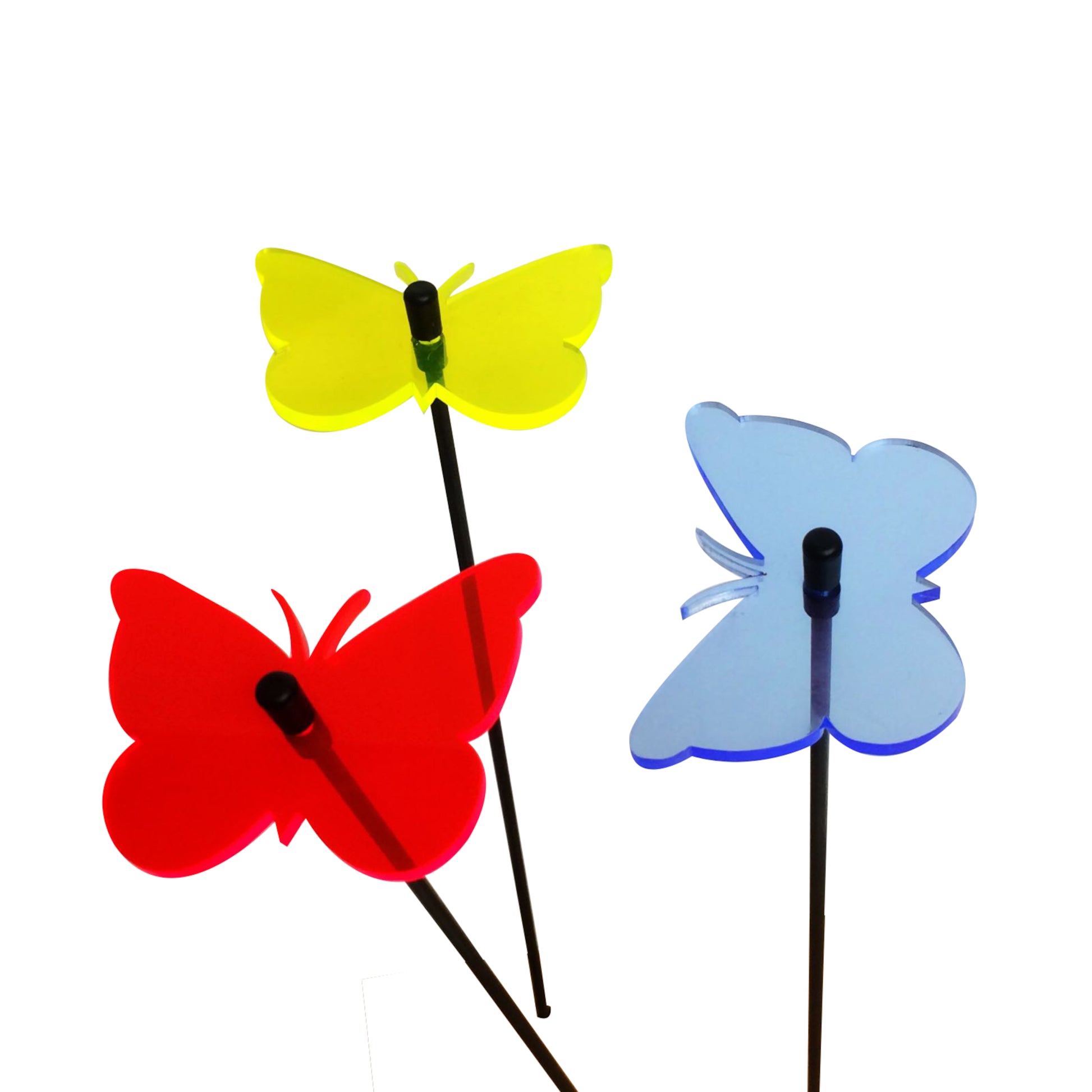 SunCatcher 3 x Butterfly GLOWING FROM DAWN TO DUSK colourful garden ornament