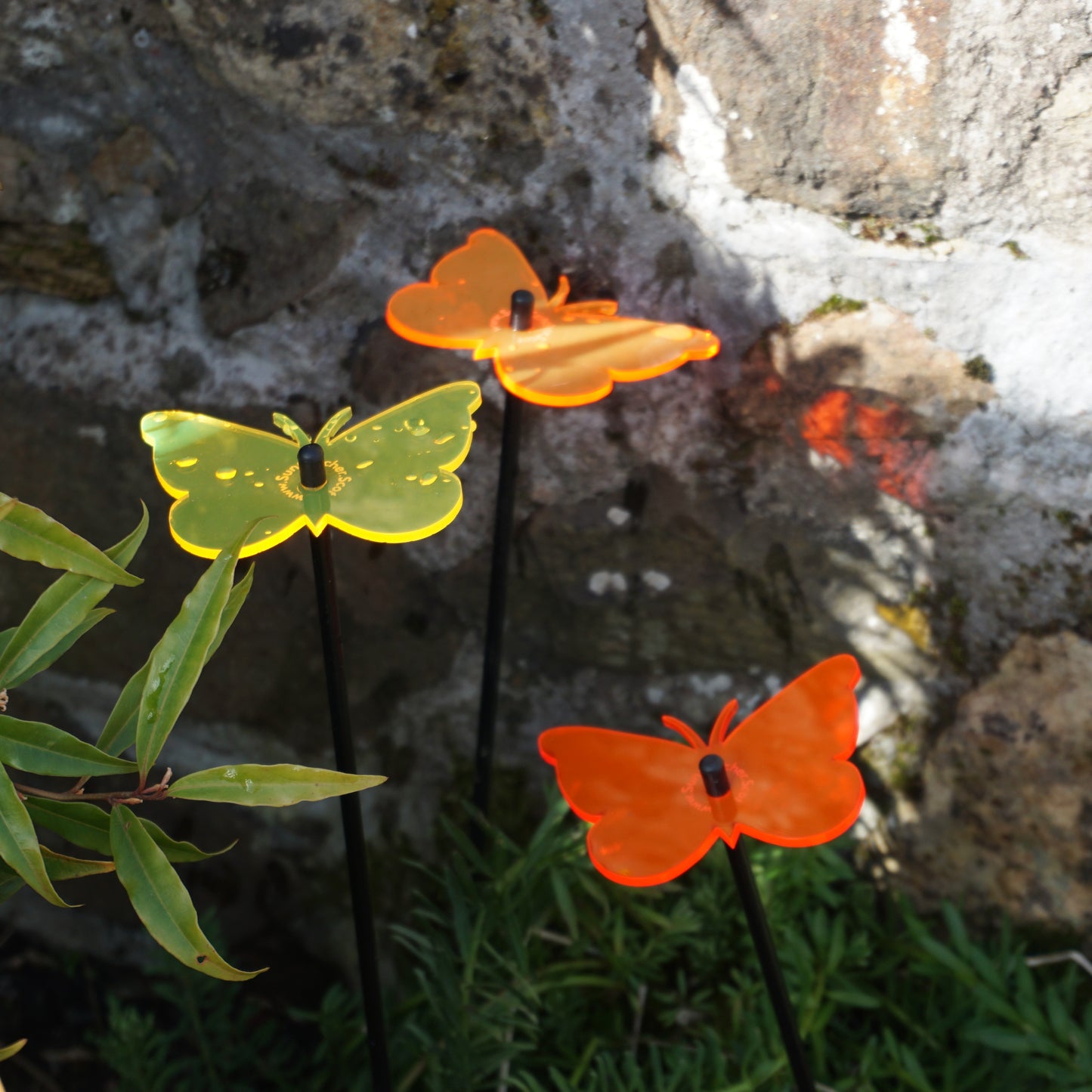 Garden Décor Ornaments Set of 3 'Gatekeeper Butterfly'