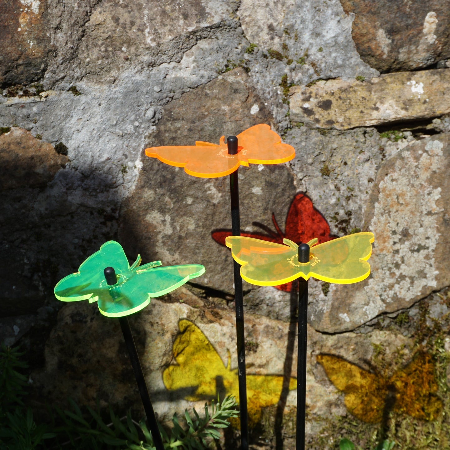 Garden Décor Ornaments Set of 3 'Gatekeeper Butterfly'