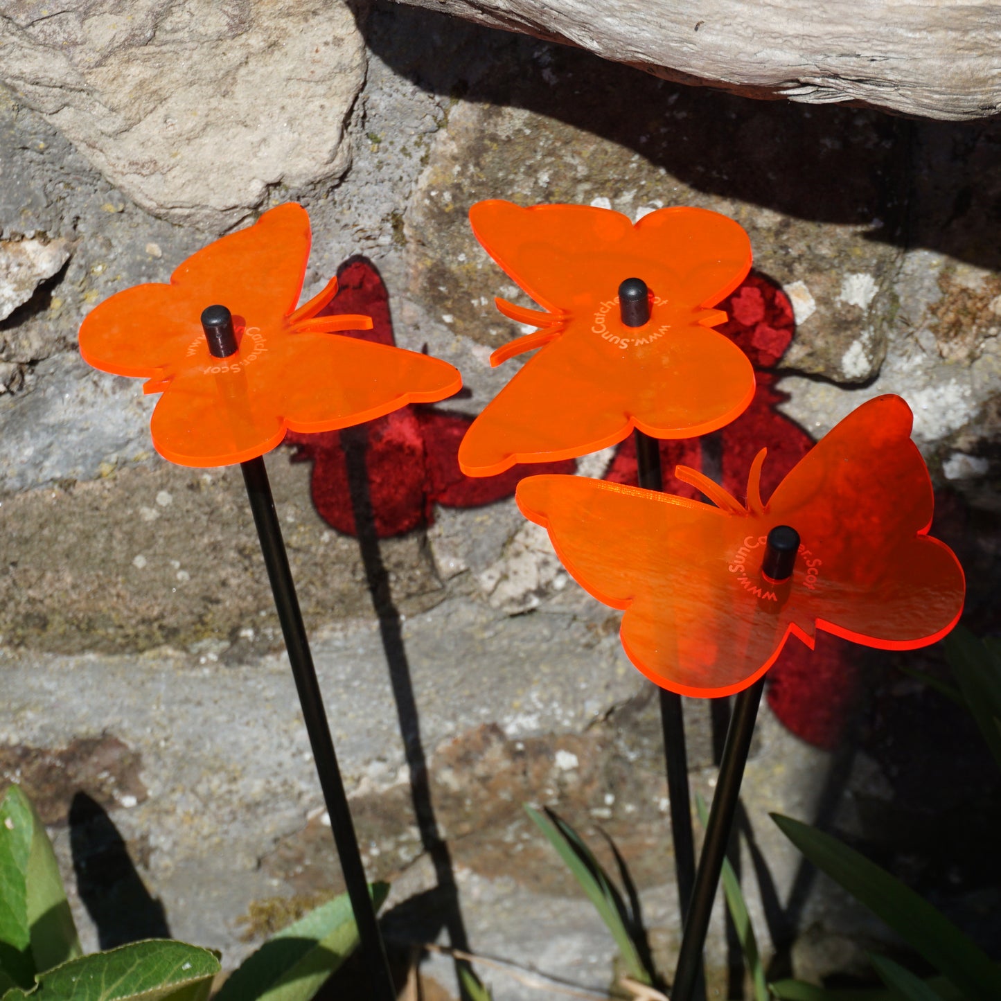 Garden Décor Ornaments Set of 3 'Gatekeeper Butterfly'