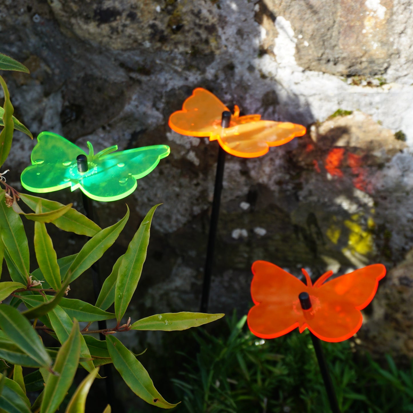 Garden Décor Ornaments Set of 3 'Gatekeeper Butterfly'