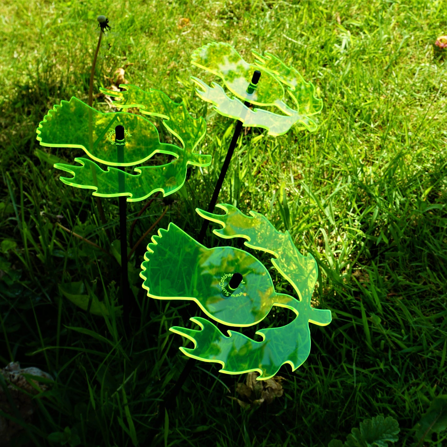 Large Garden Decor Ornaments Set of 3 'Scottish Thistles'