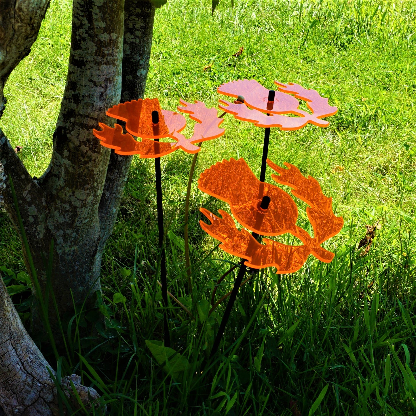 Large Garden Decor Ornaments Set of 3 'Scottish Thistles'