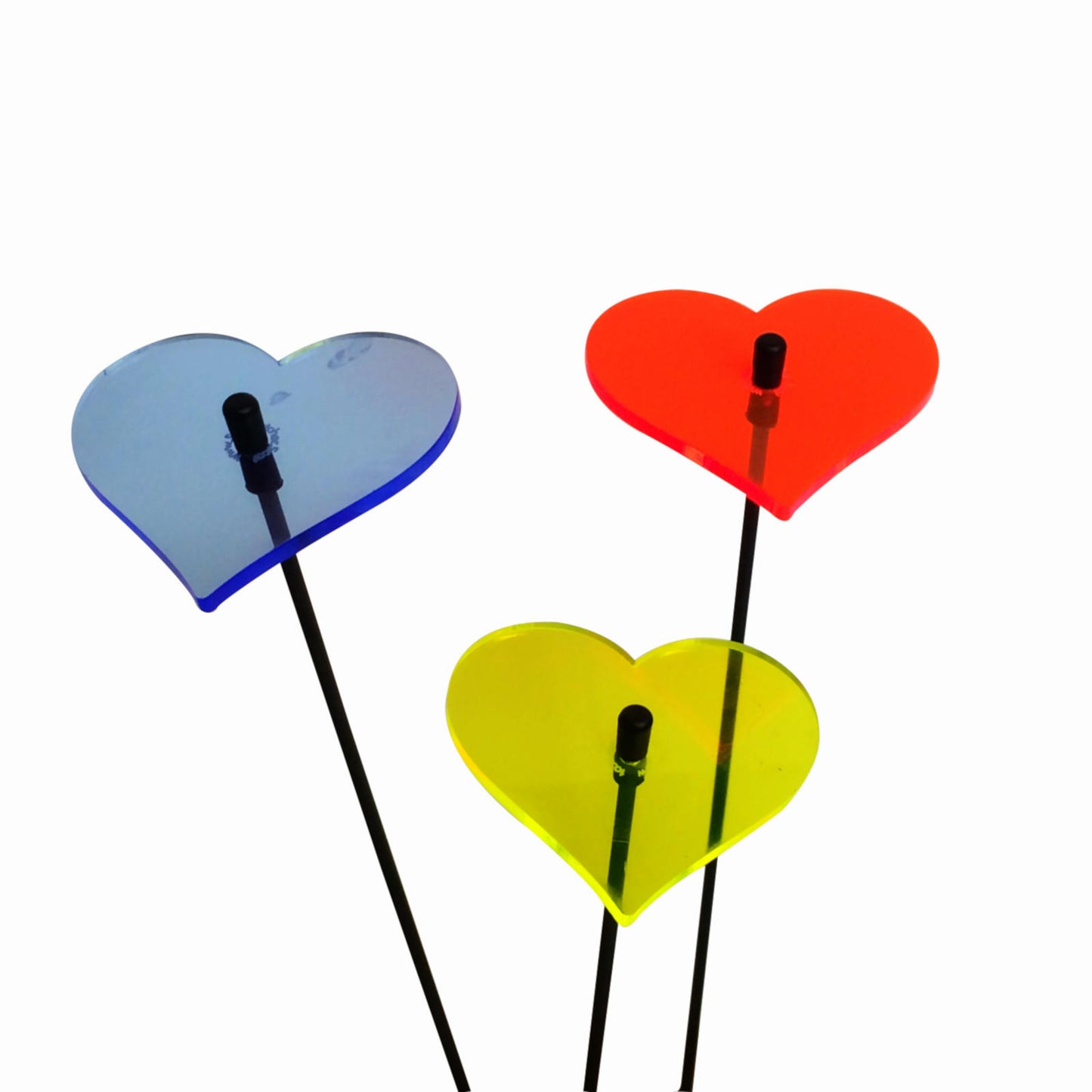 SunCatcher Set of 3: Heart glowing garden decor fluorescent love decor valentine