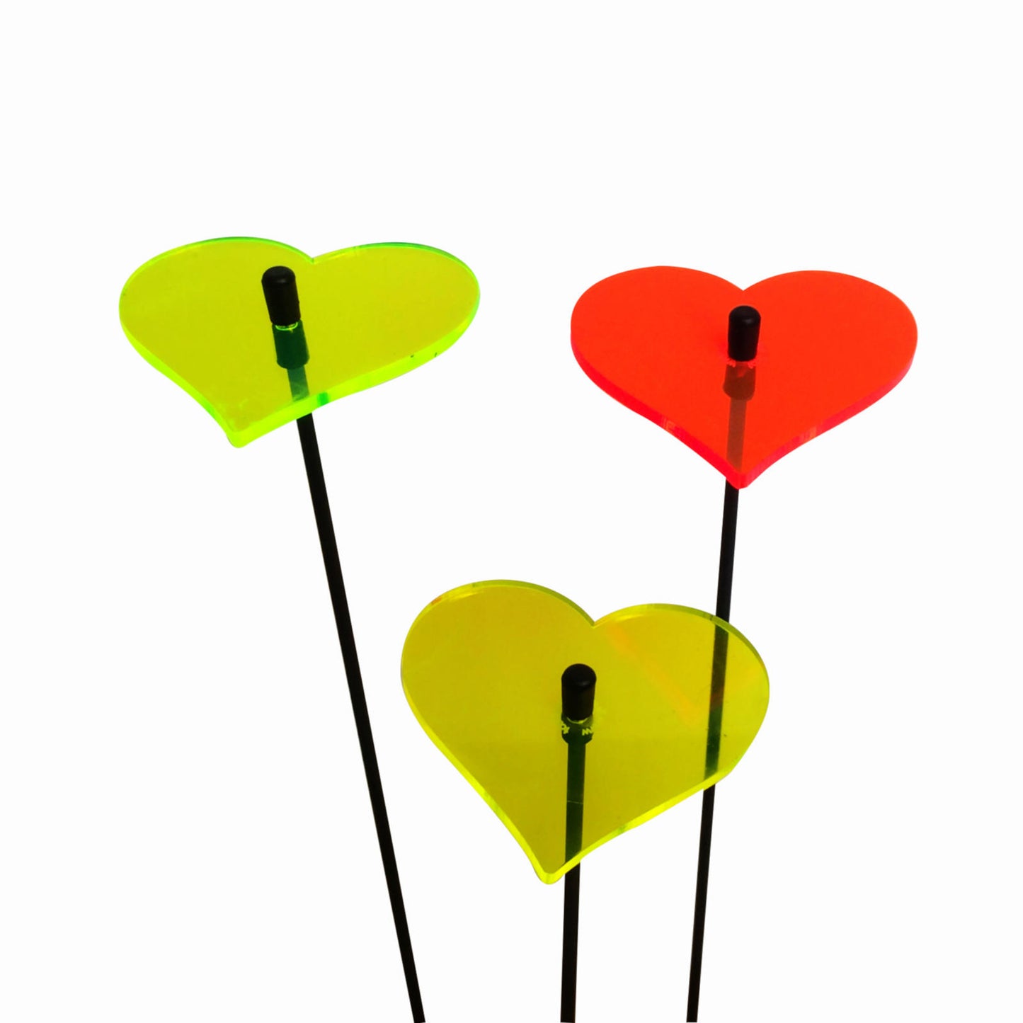 SunCatcher Set of 3: Heart glowing garden decor fluorescent love decor valentine