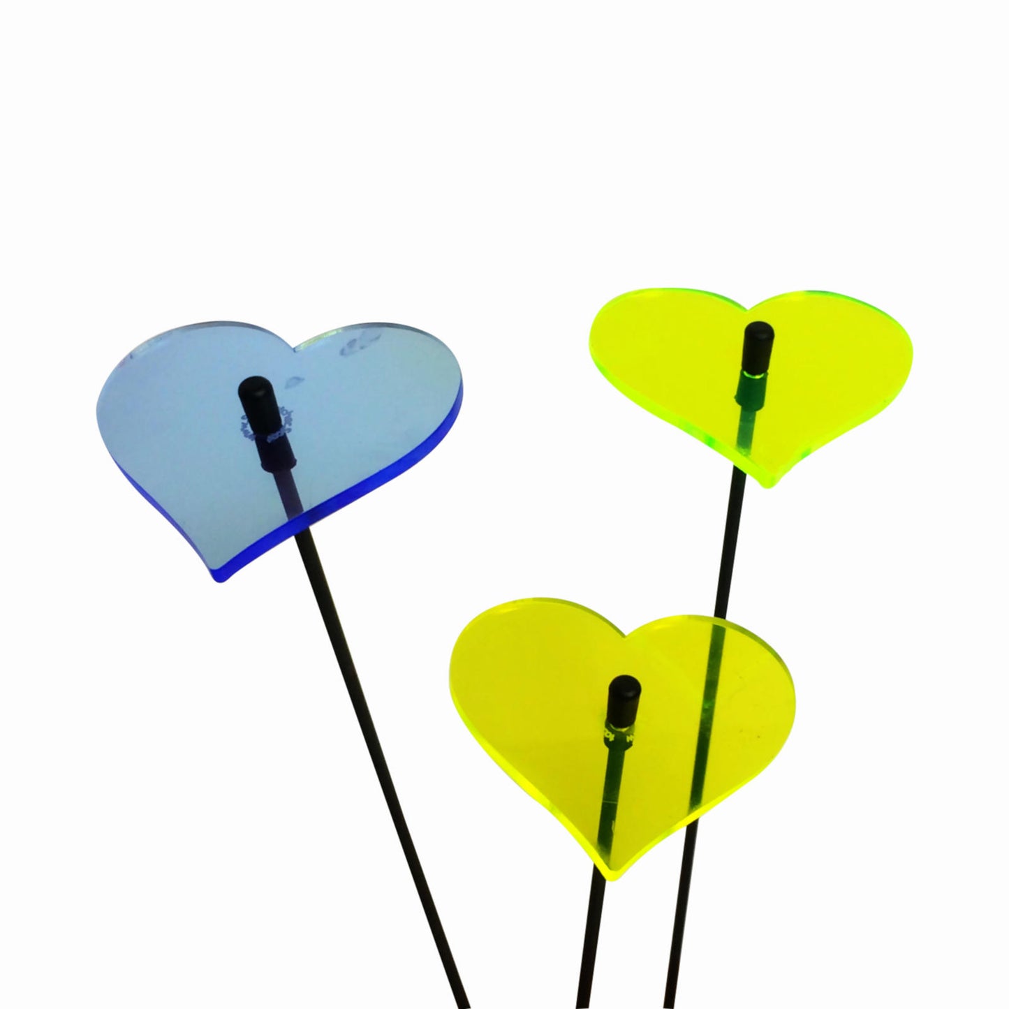 SunCatcher Set of 3: Heart glowing garden decor fluorescent love decor valentine