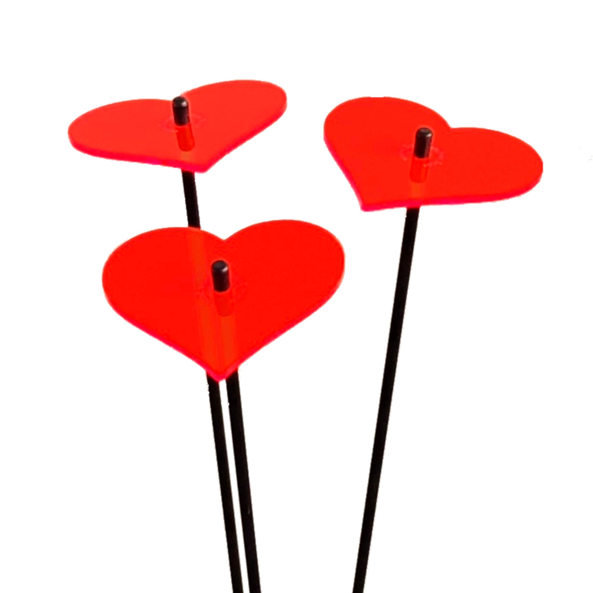 SunCatcher Set of 3 Heart Vibrant Glowing Garden Ornament Love Wedding Colour