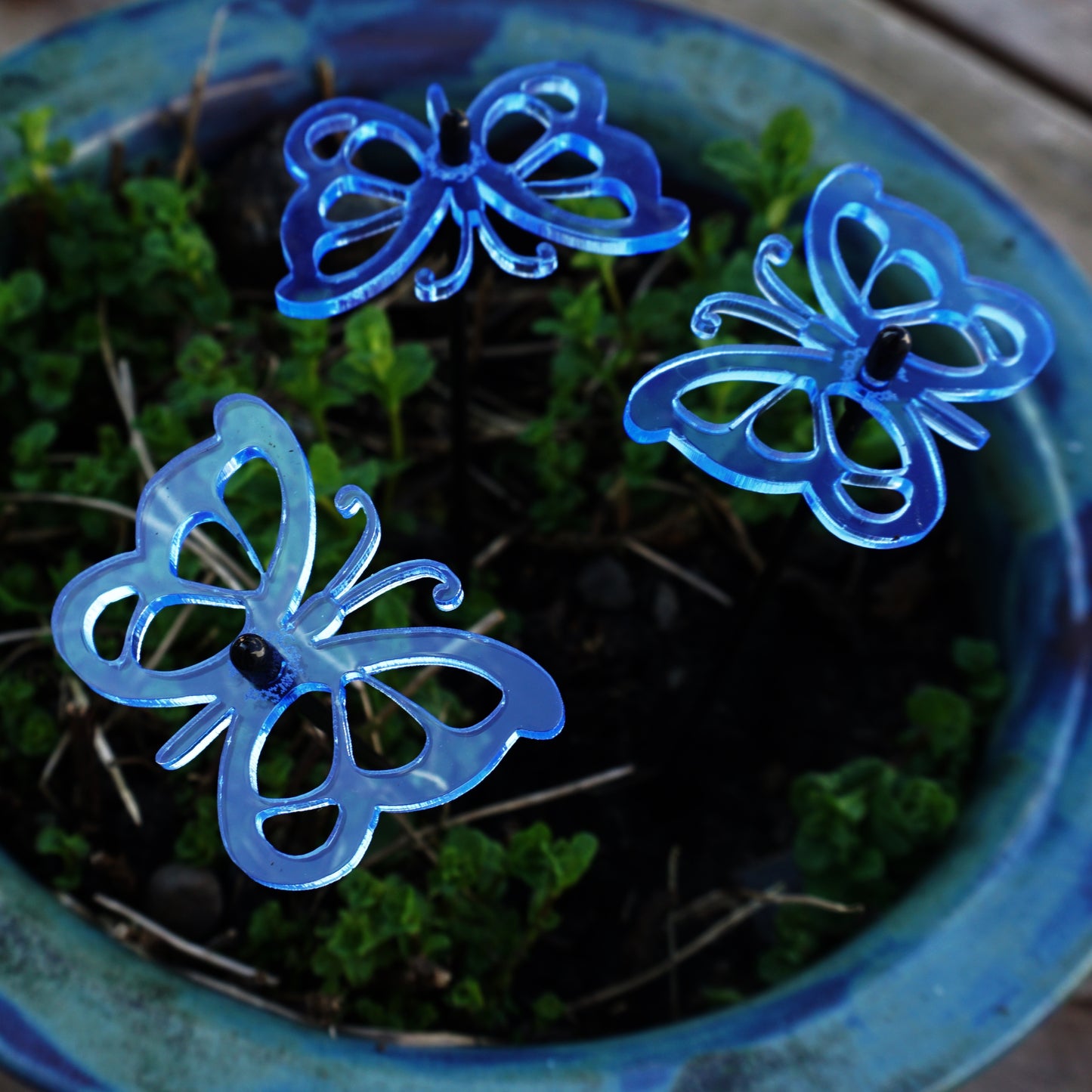 SunCatcher Glow from Dawn to Dusk Butterfly Garden Ornament 3 Small Decorations