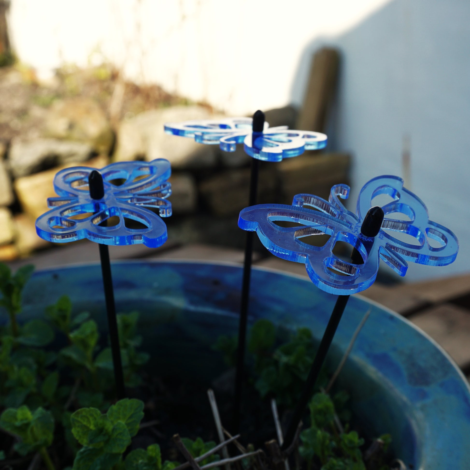 SunCatcher Glow from Dawn to Dusk Butterfly Garden Ornament 3 Small Decorations