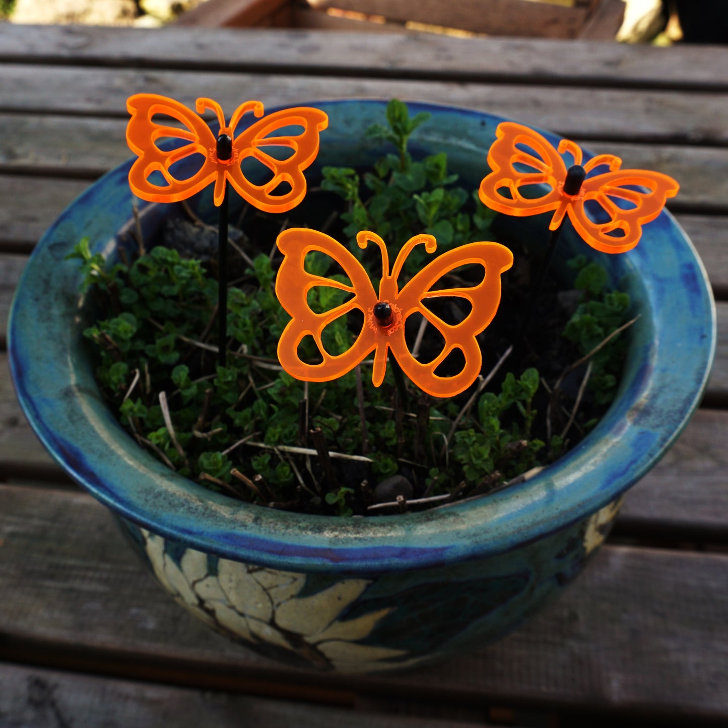 SunCatcher Glow from Dawn to Dusk Butterfly Garden Ornament 3 Small Decorations