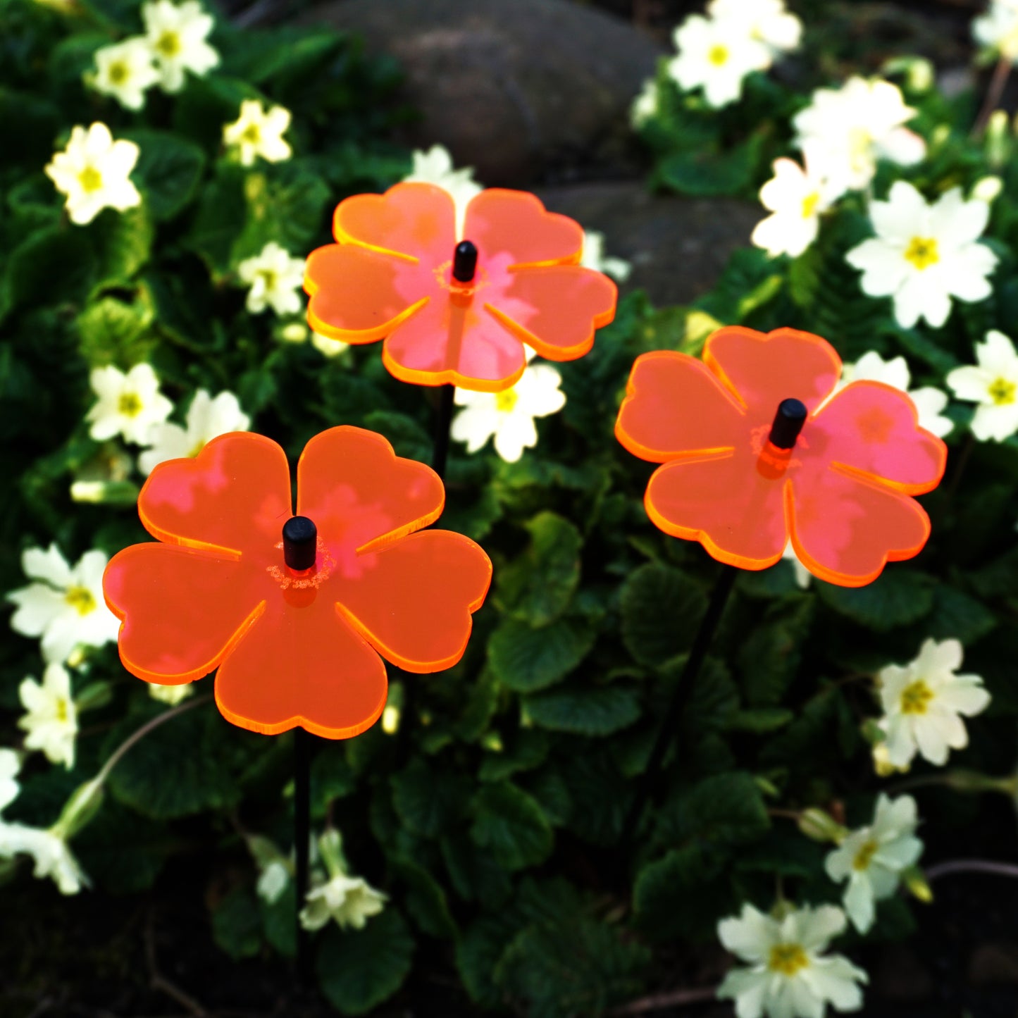 SunCatcher Set of 3: Flower | GLOW AT DUSK AND DAWN | colourful garden ornament