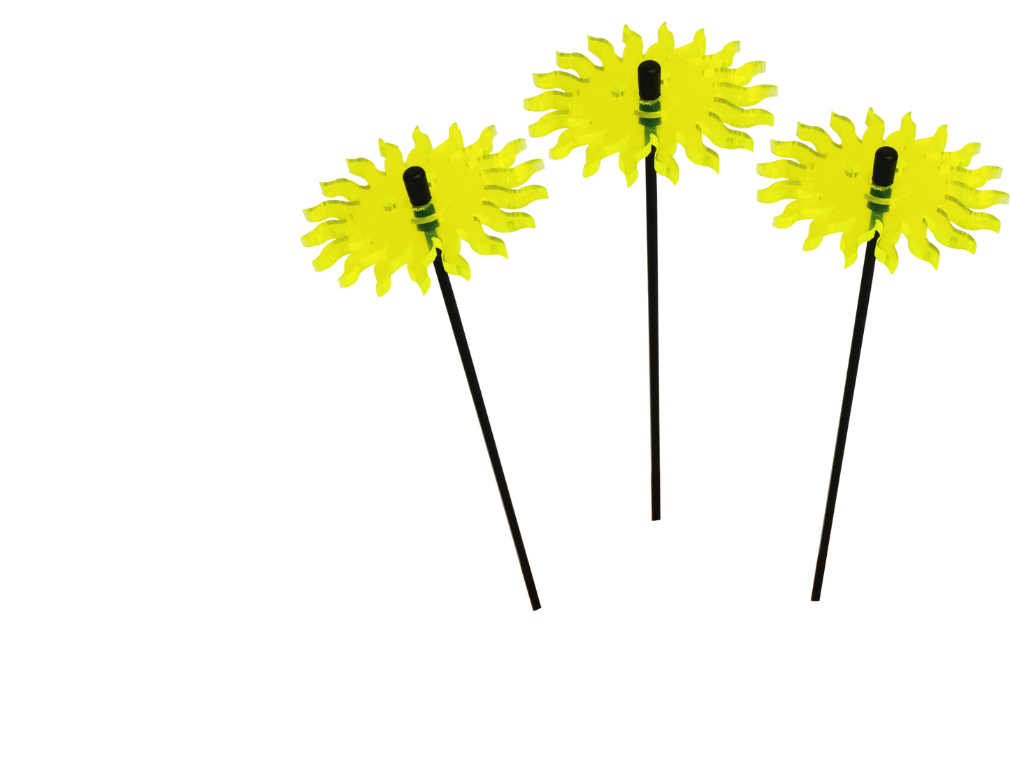 Small Garden Décor Ornaments Set of 3 'Smiling Sun'