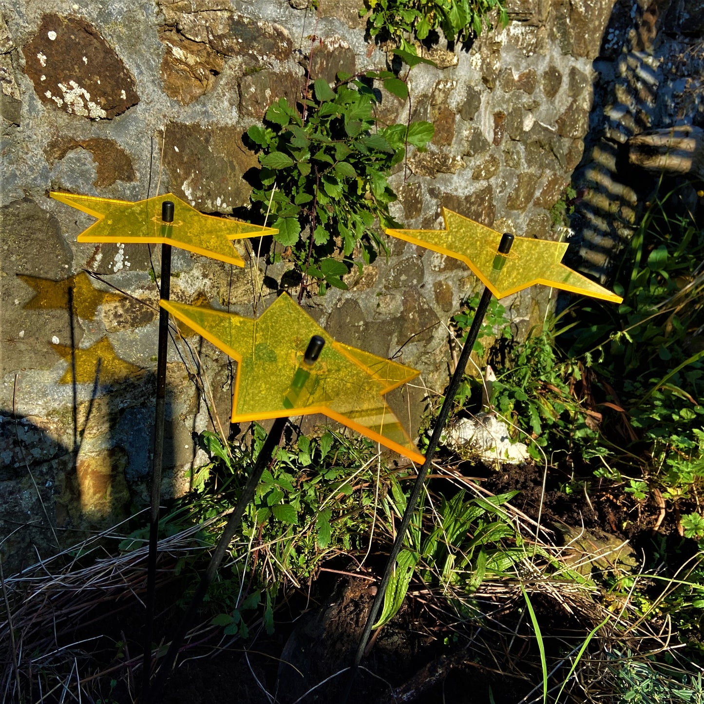 Large Garden Décor Ornaments Set of 3 'Shining Star'