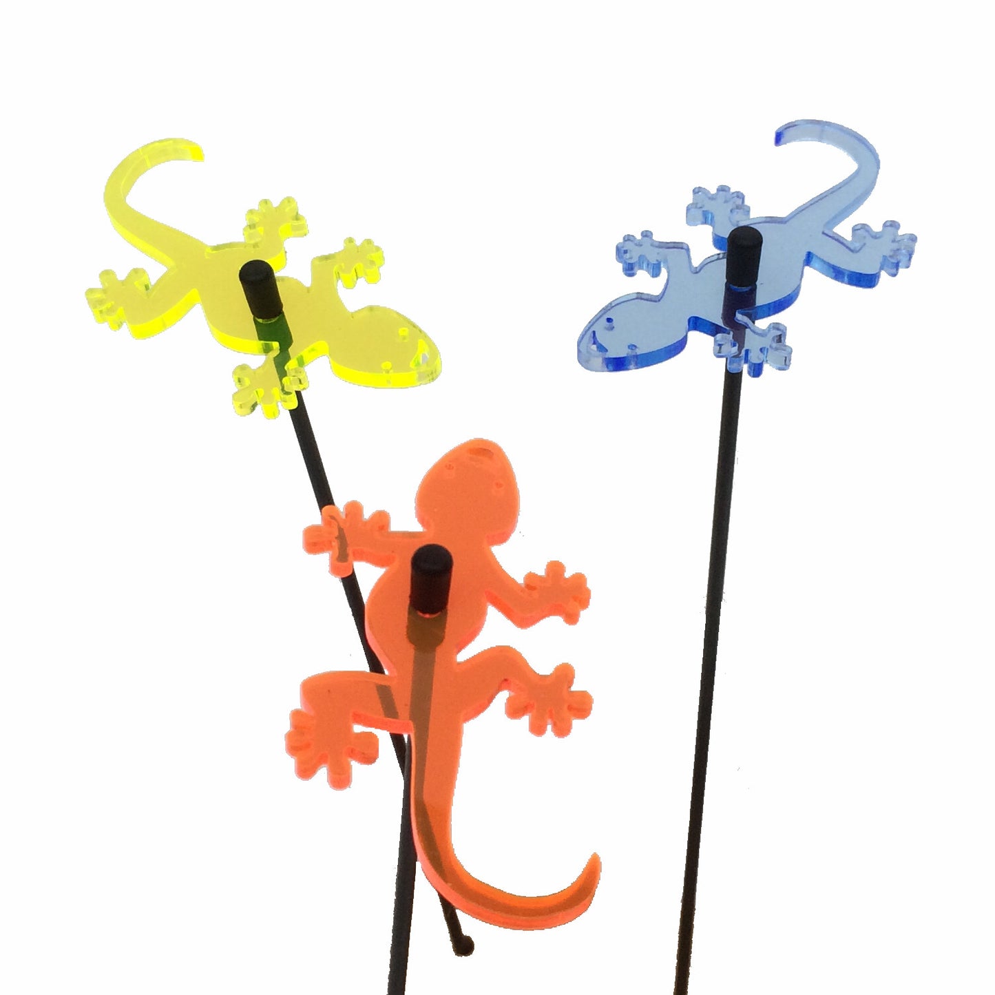 Small Garden Décor Ornaments Set of 3 'Gecko'