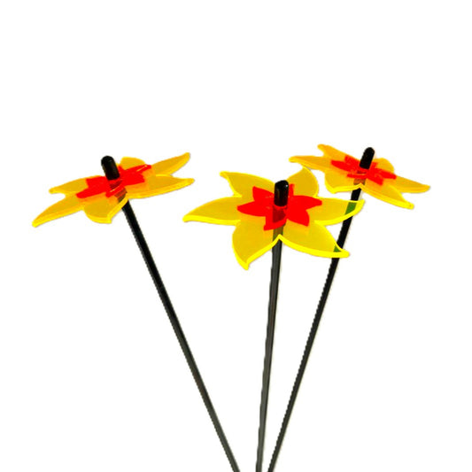  Medium Garden Decor Ornaments Set of 3 'Daffodils'