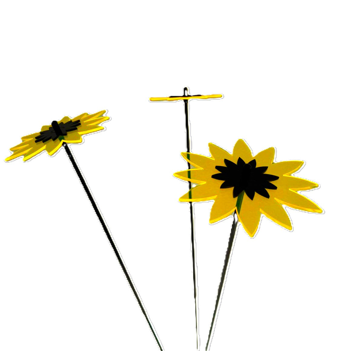  Large Garden Decor Ornaments Set of 3 'Sunflowers'