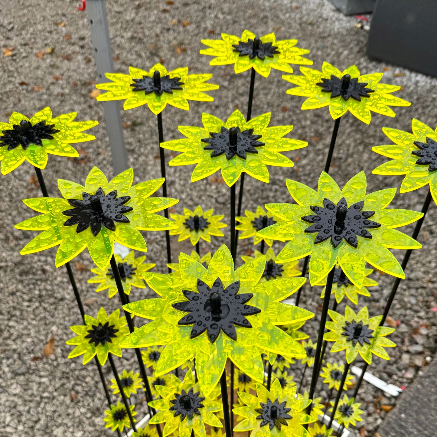  Large Garden Decor Ornaments Set of 3 'Sunflowers'