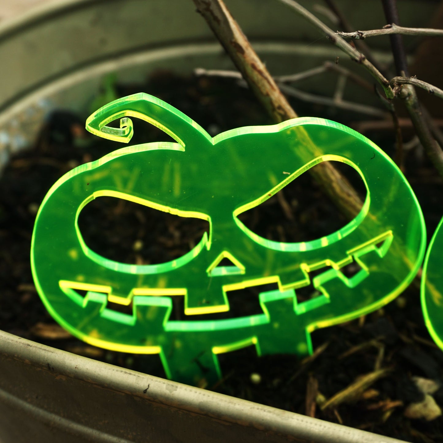 SunCatcher Set of 3 'Pumpkins' Glowing Halloween Garden Decoration Stake Pot