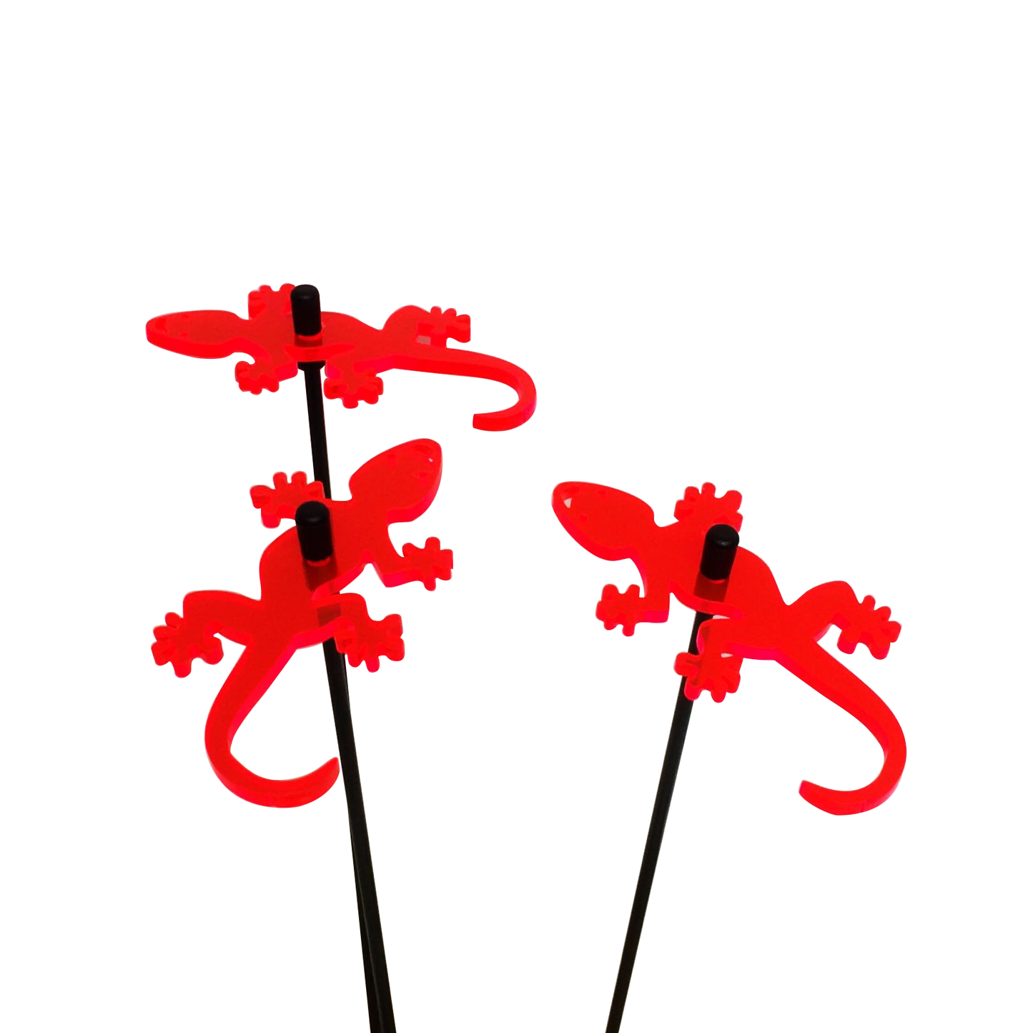 Small Garden Décor Ornaments Set of 3 'Gecko'