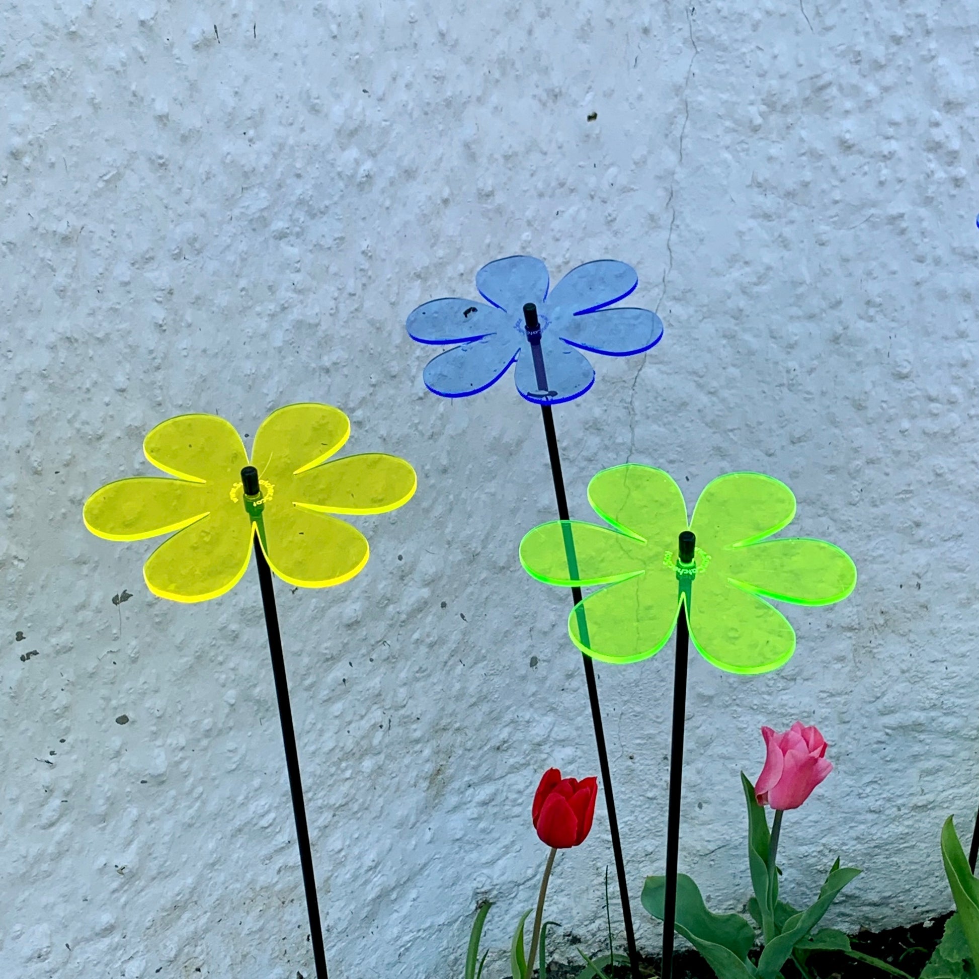 Large SunCatcher Garden Decor Ornament Set of 3 Daisy in mixed colours