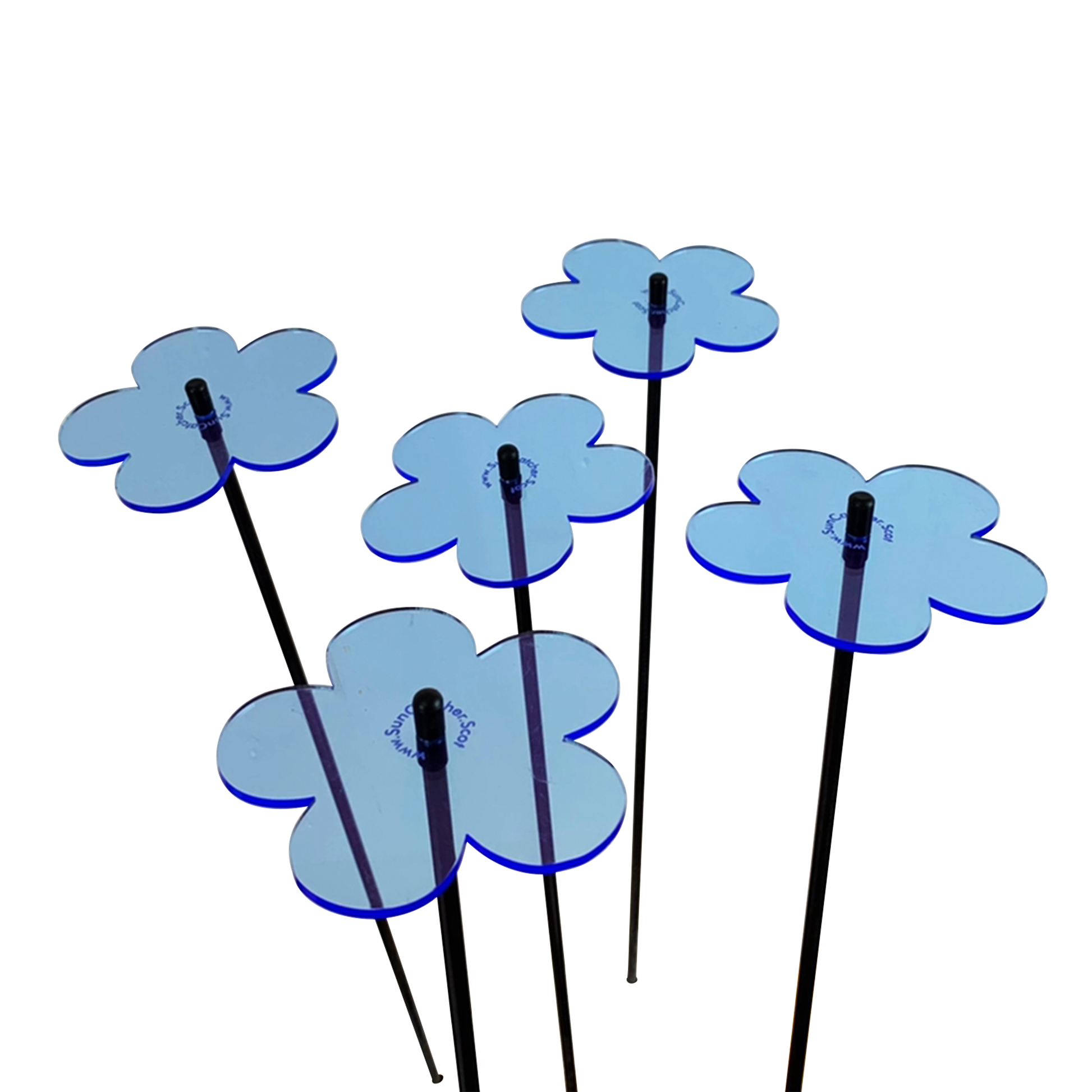 Medium SunCatcher Garden Decor Ornament Set of 5 Blossom in blue