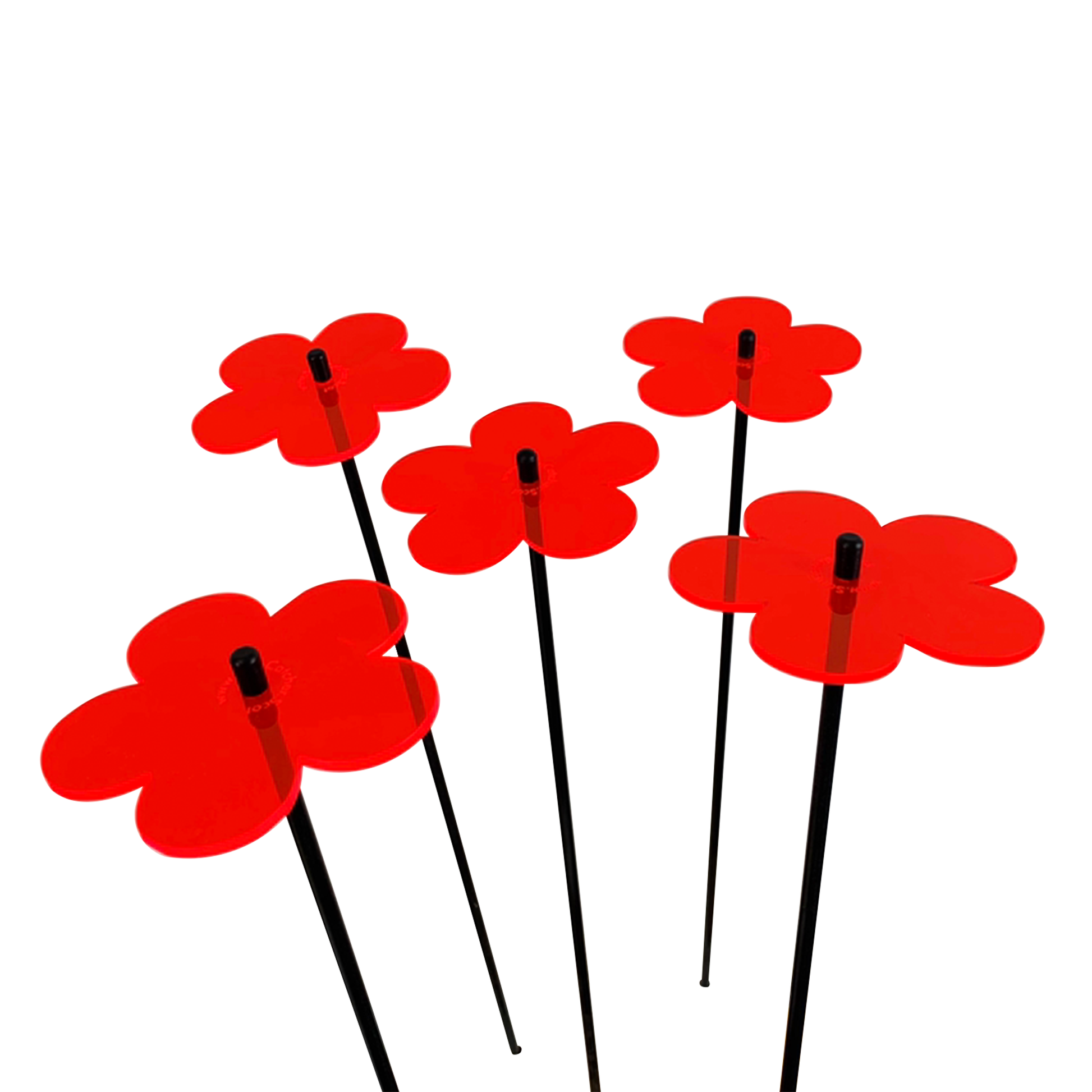 Medium SunCatcher Garden Decor Ornament Set of 5 Blossom in red