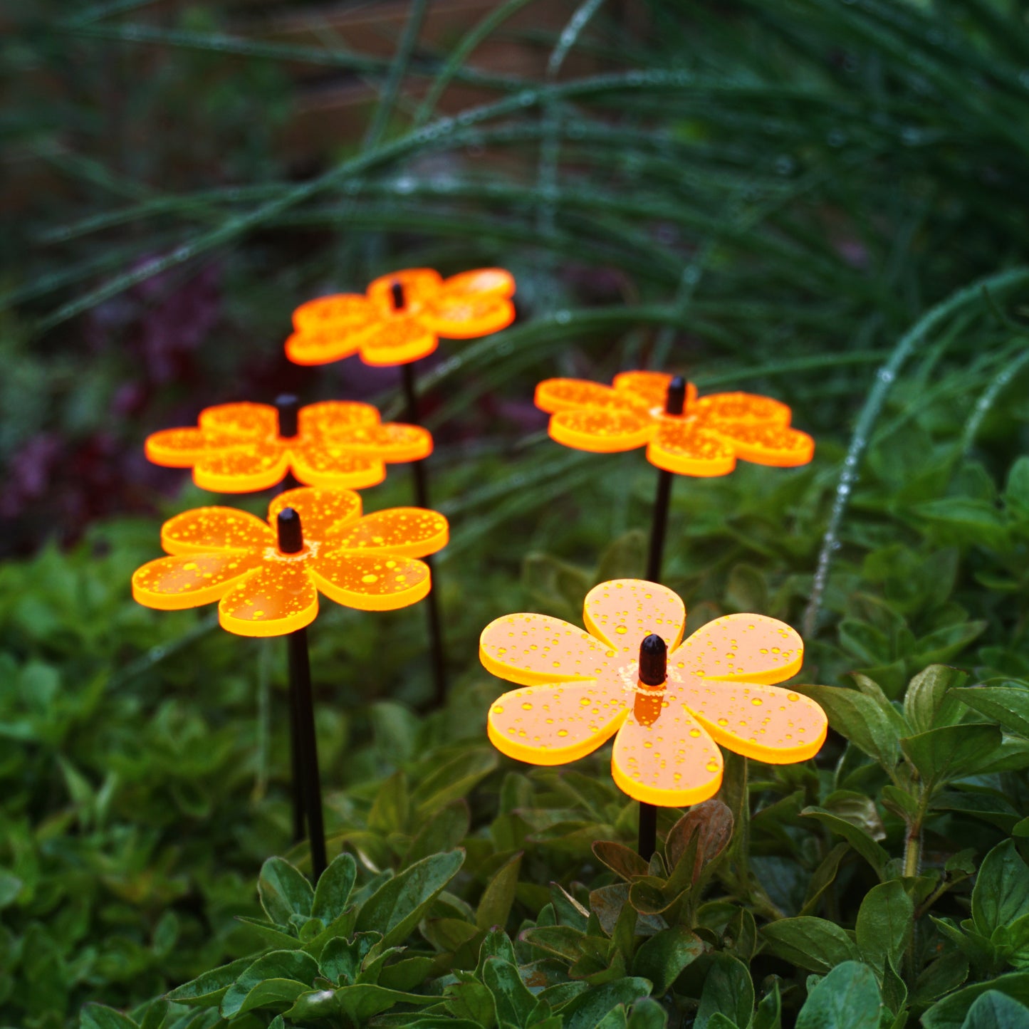 Set of 5 small SunCatchers 'Daisy', 25cm high, 6cm wide