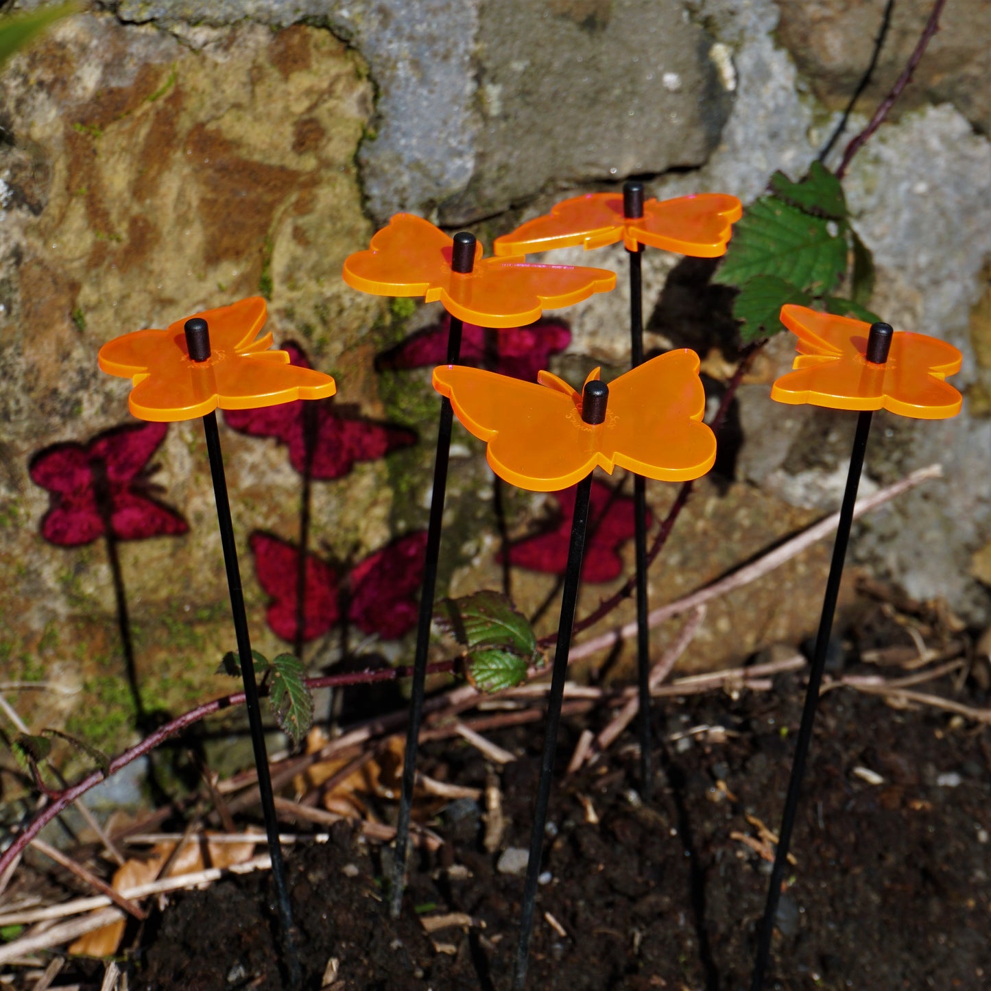 Small Garden Décor Ornaments Set of 5 'Gatekeeper Butterfly'