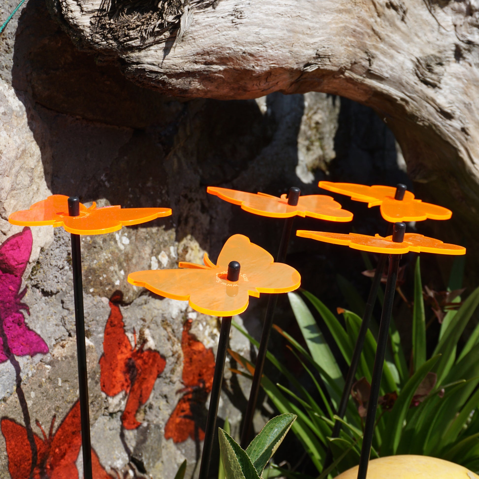 Gatekeeper Butterfly fluorescent acrylic garden stake outdoor SunCatcher image 4
