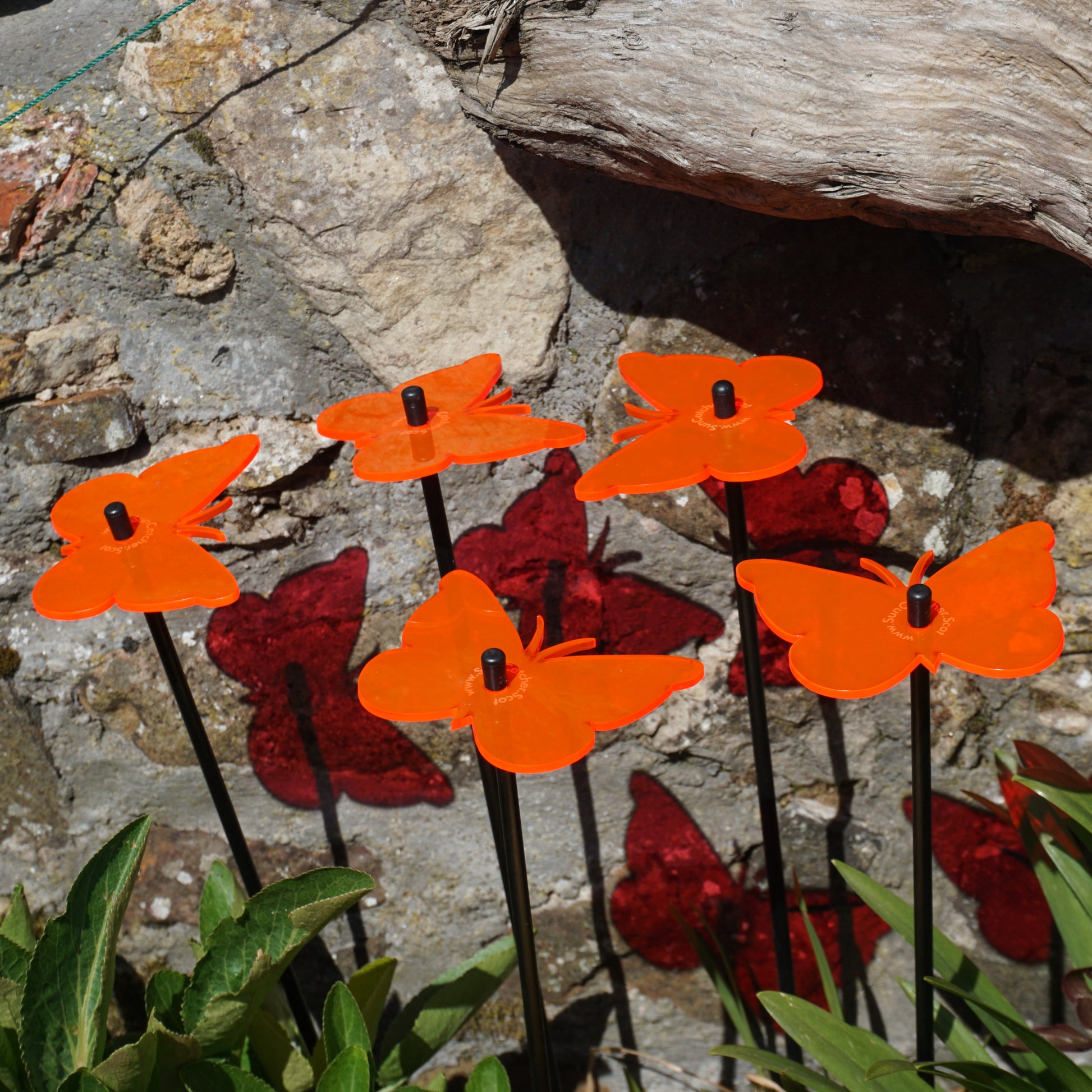 Gatekeeper Butterfly fluorescent acrylic garden stake outdoor SunCatcher image 16