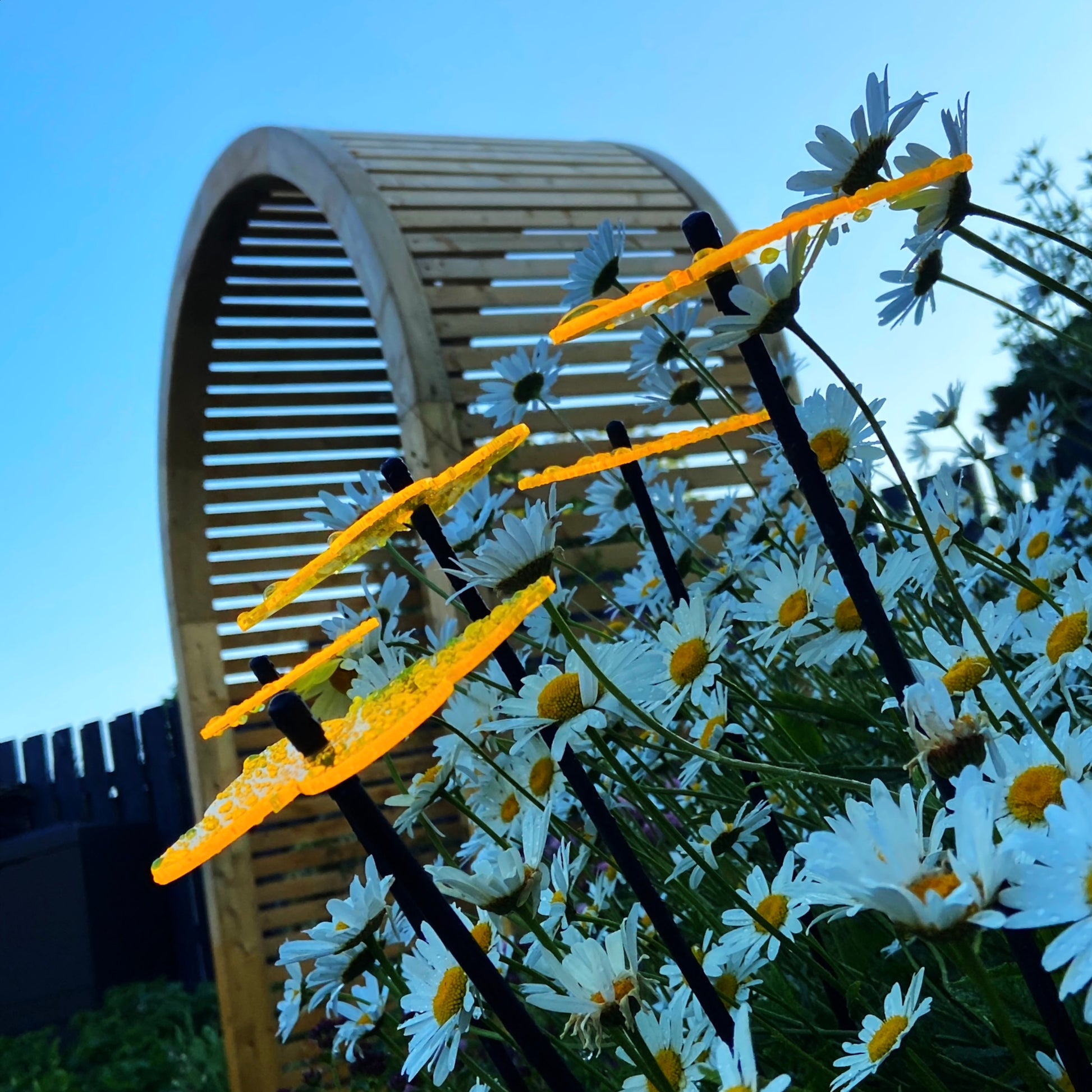 Gatekeeper Butterfly fluorescent acrylic garden stake outdoor SunCatcher image 1