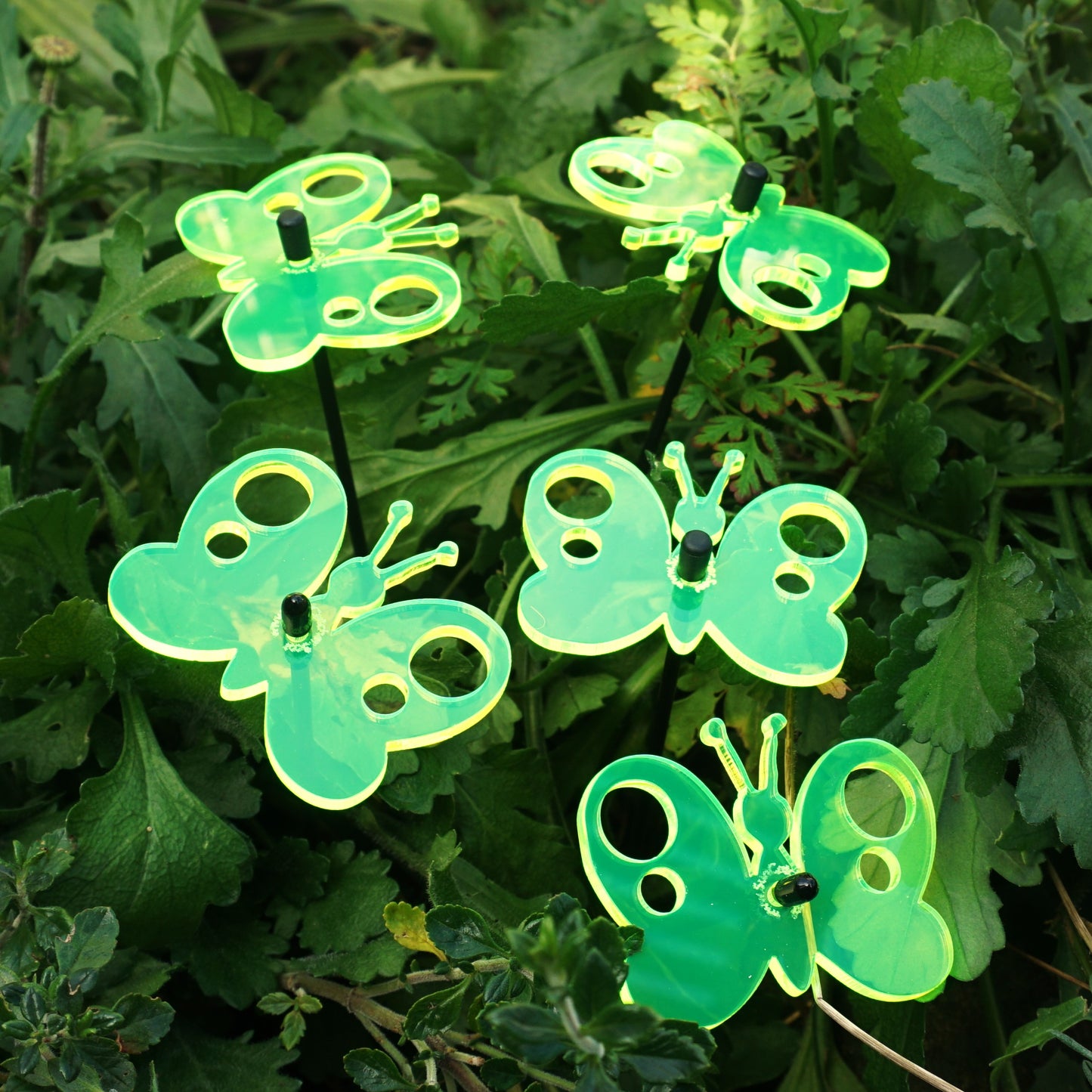 Small Garden Décor Ornaments Set of 5 'Peacock Butterfly'