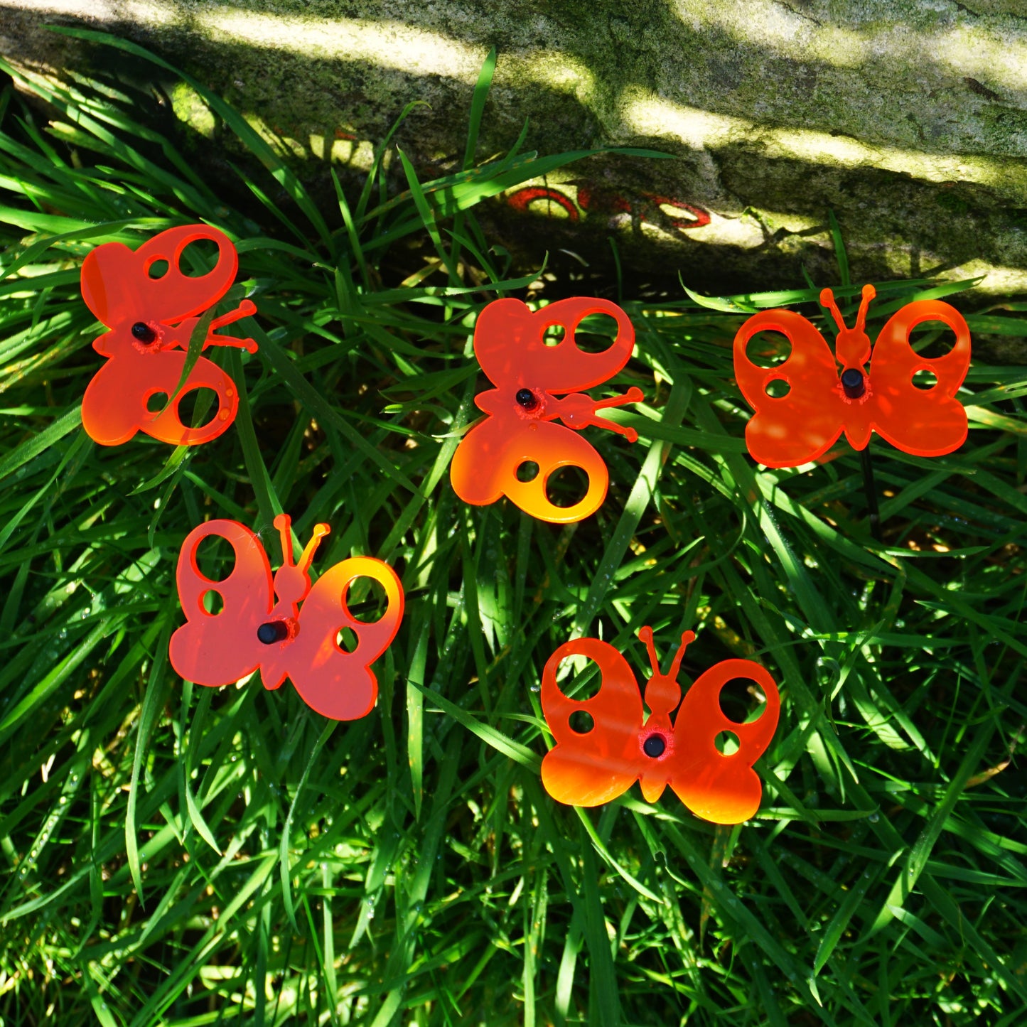 Small Garden Décor Ornaments Set of 5 'Peacock Butterfly'