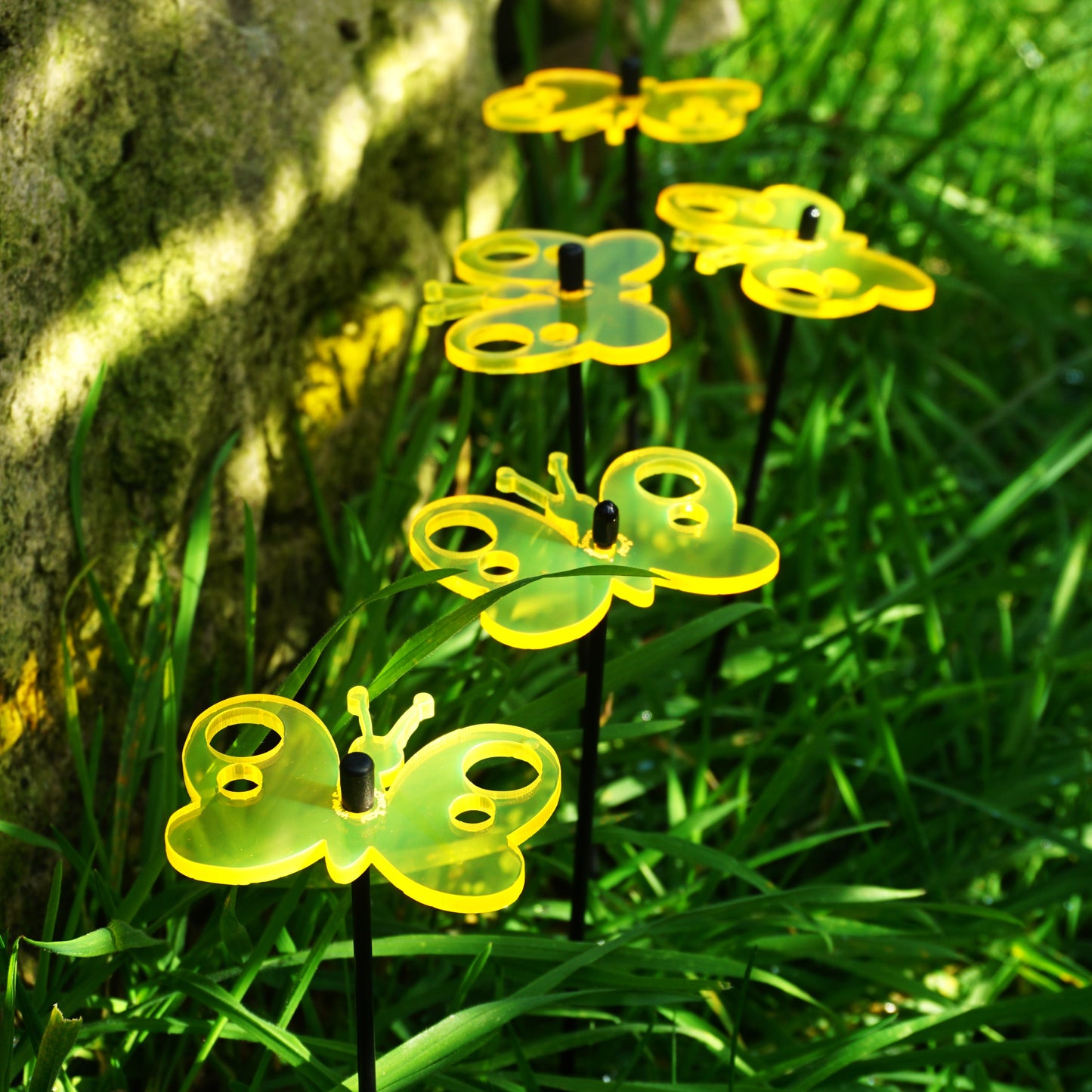 Small Garden Décor Ornaments Set of 5 'Peacock Butterfly'