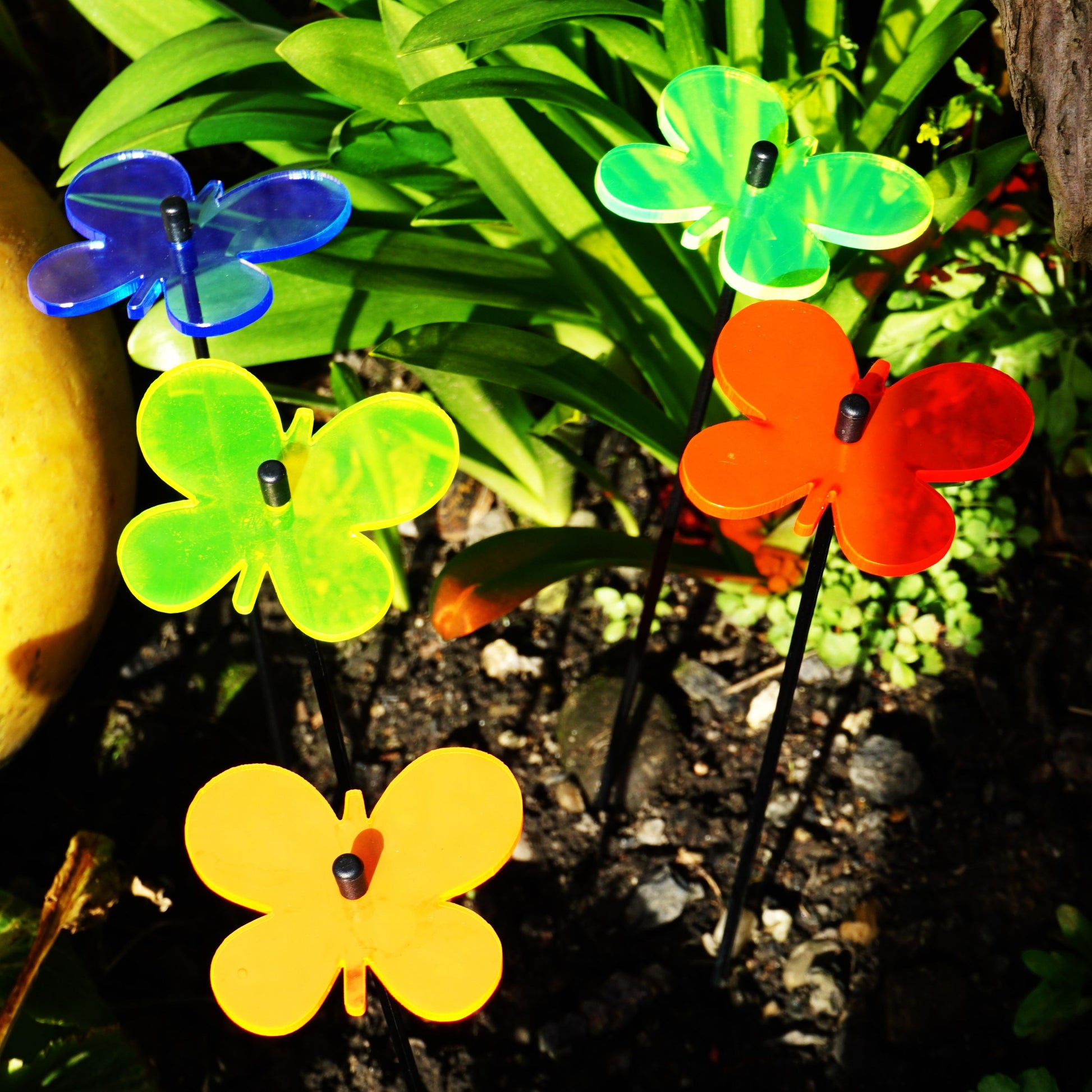 Small SunCatcher Garden Decor Ornament Set of 5 Emperor Butterfly in mixed colours