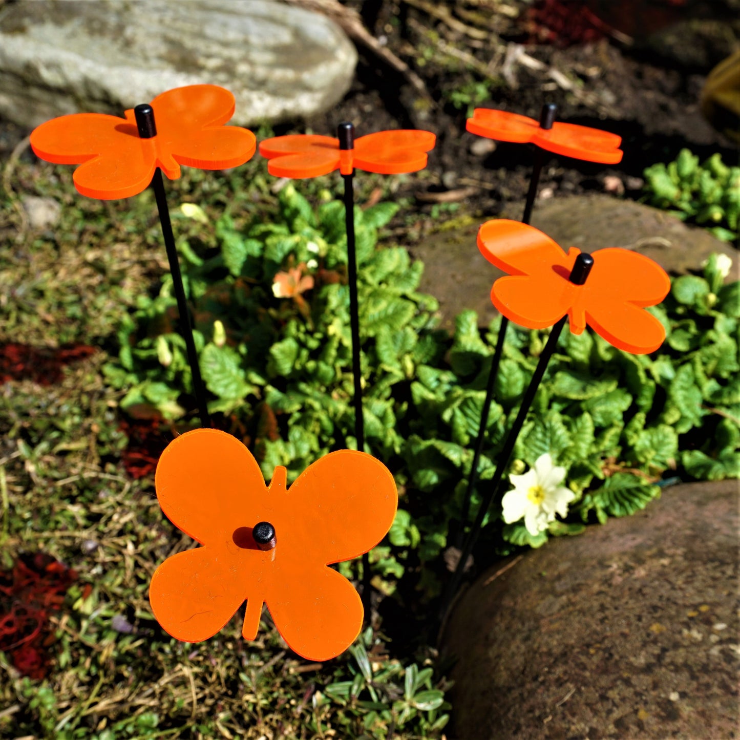 Small SunCatcher Garden Decor Ornament Set of 5 Emperor Butterfly in red