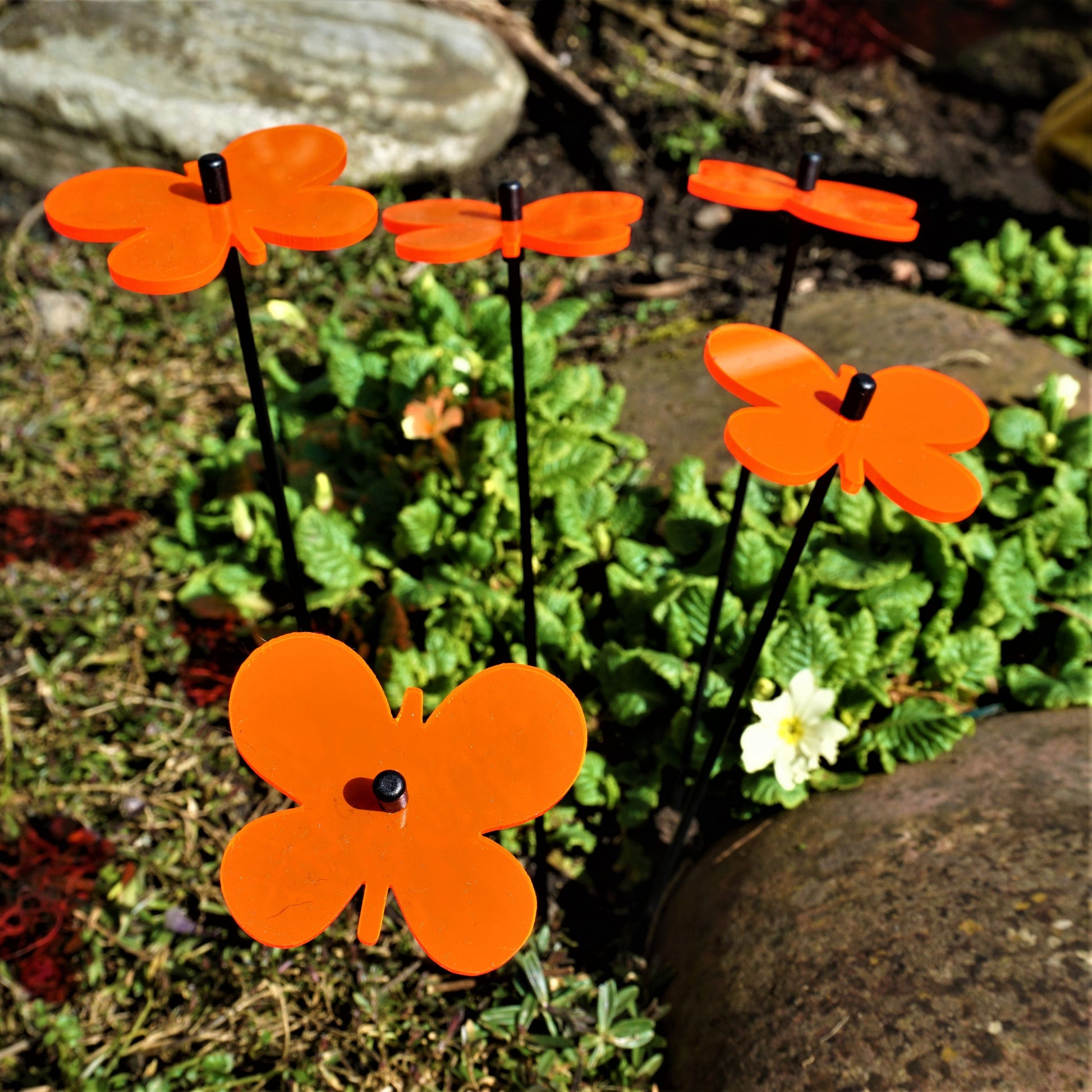 Small SunCatcher Garden Decor Ornament Set of 5 Emperor Butterfly in red