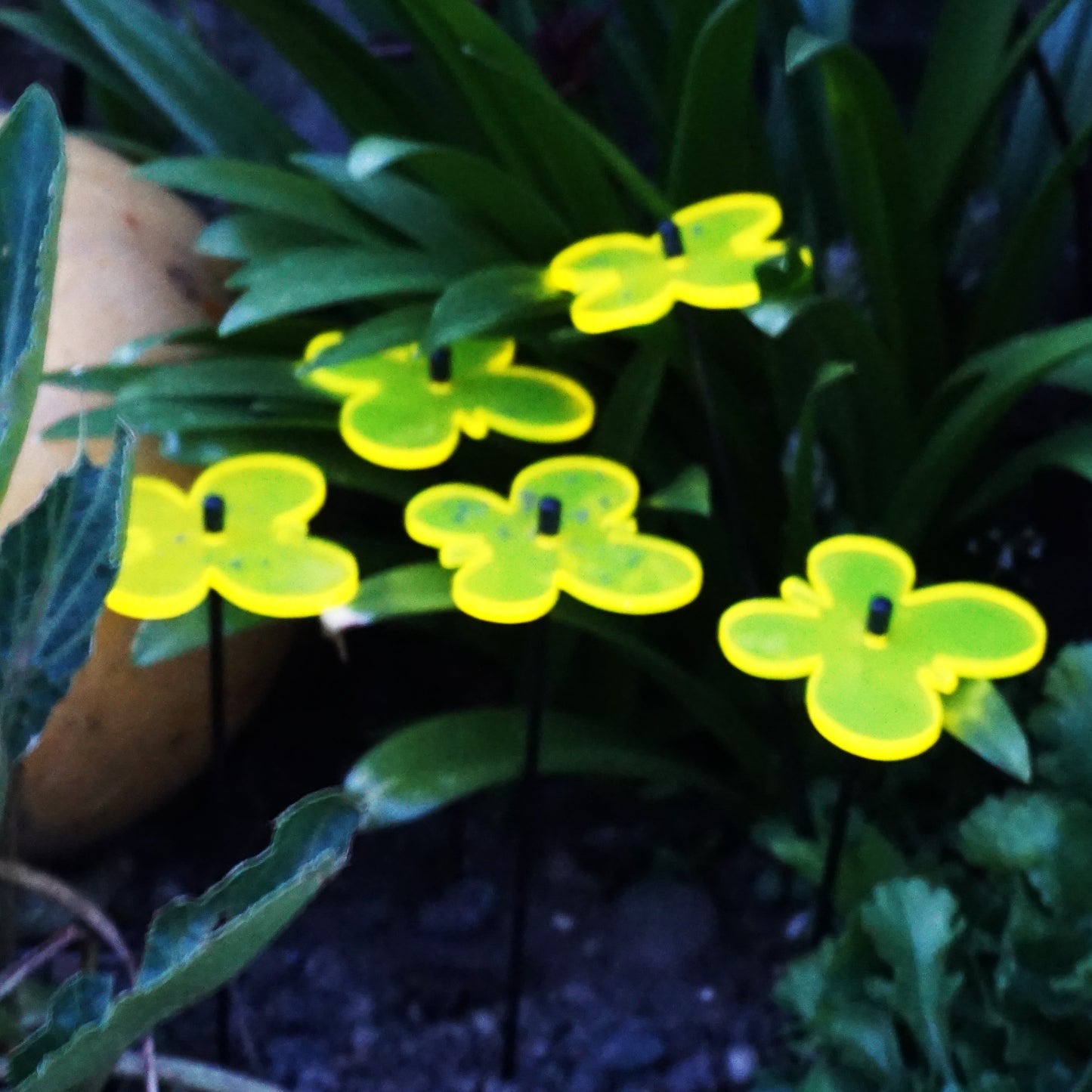 Small SunCatcher Garden Decor Ornament Set of 5 Emperor Butterfly in yellow