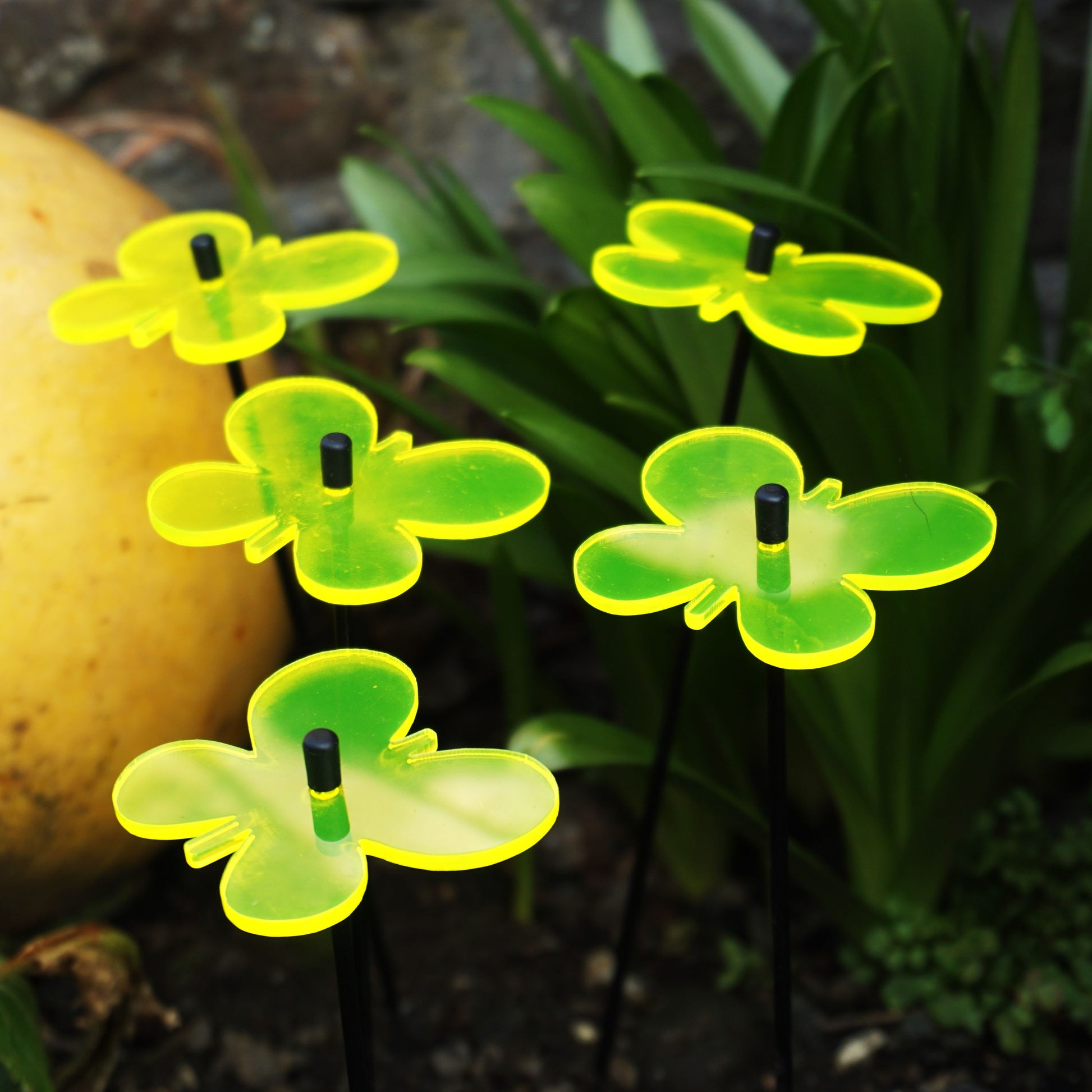 Small SunCatcher Garden Decor Ornament Set of 5 Emperor Butterfly in yellow