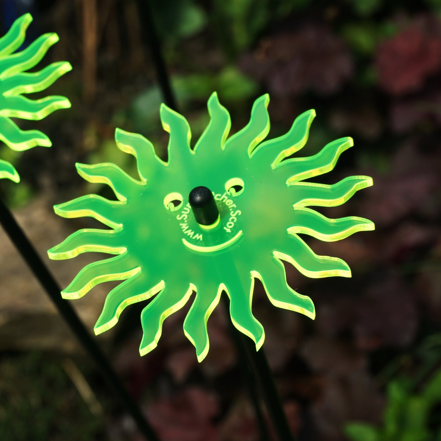 SunCatcher Set of 5: Smiling Sun garden ornament decor glow colour shine