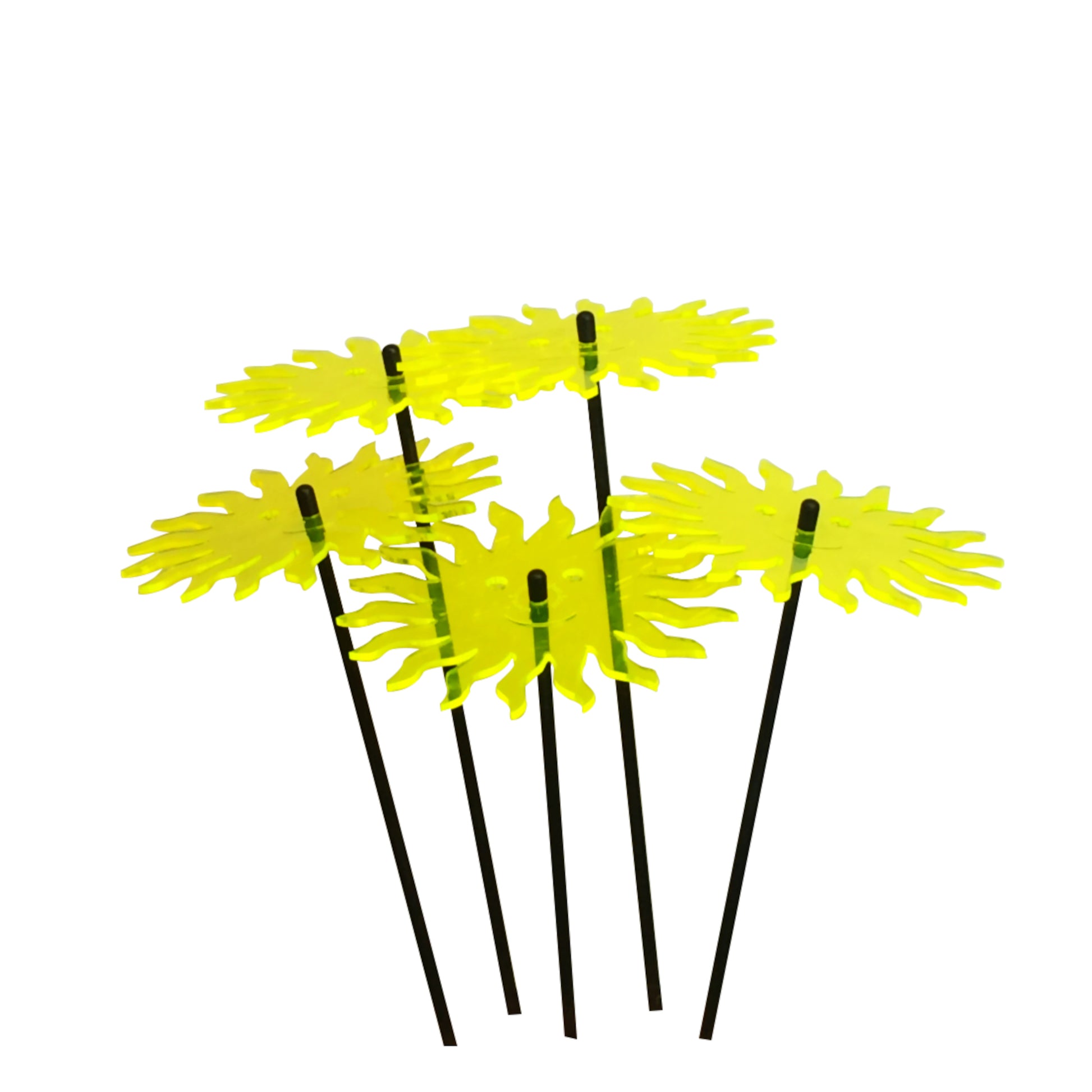 SunCatcher Set of 5: Smiling Sun garden ornament decor glow colour shine