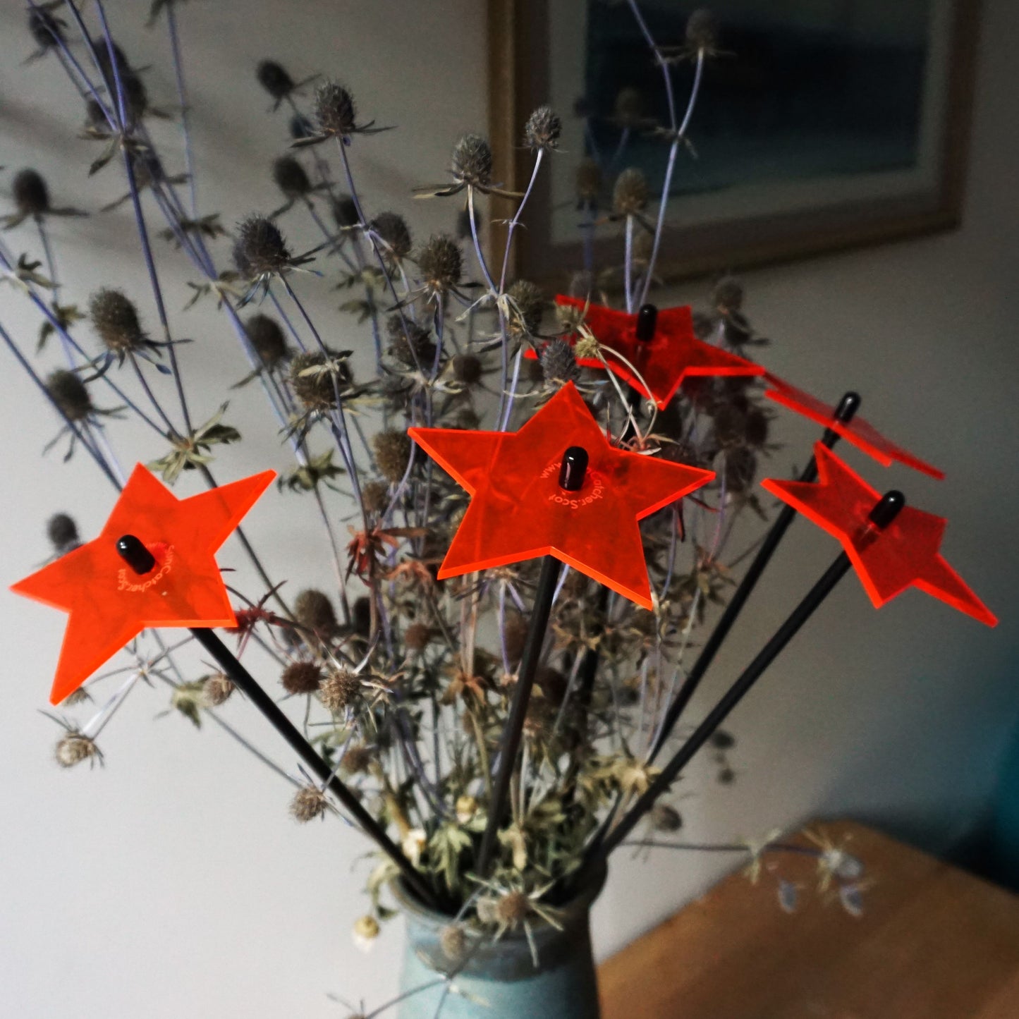 SunCatcher Set of 5: Stars| GLOW DAWN to DUSK| colourful garden ornament gift