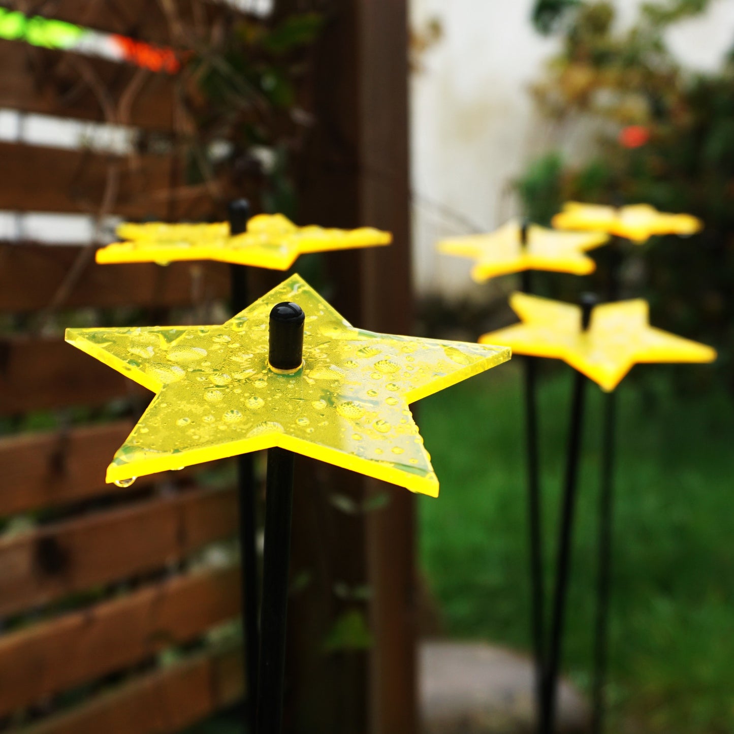 SunCatcher Set of 5: Stars| GLOW DAWN to DUSK| colourful garden ornament gift