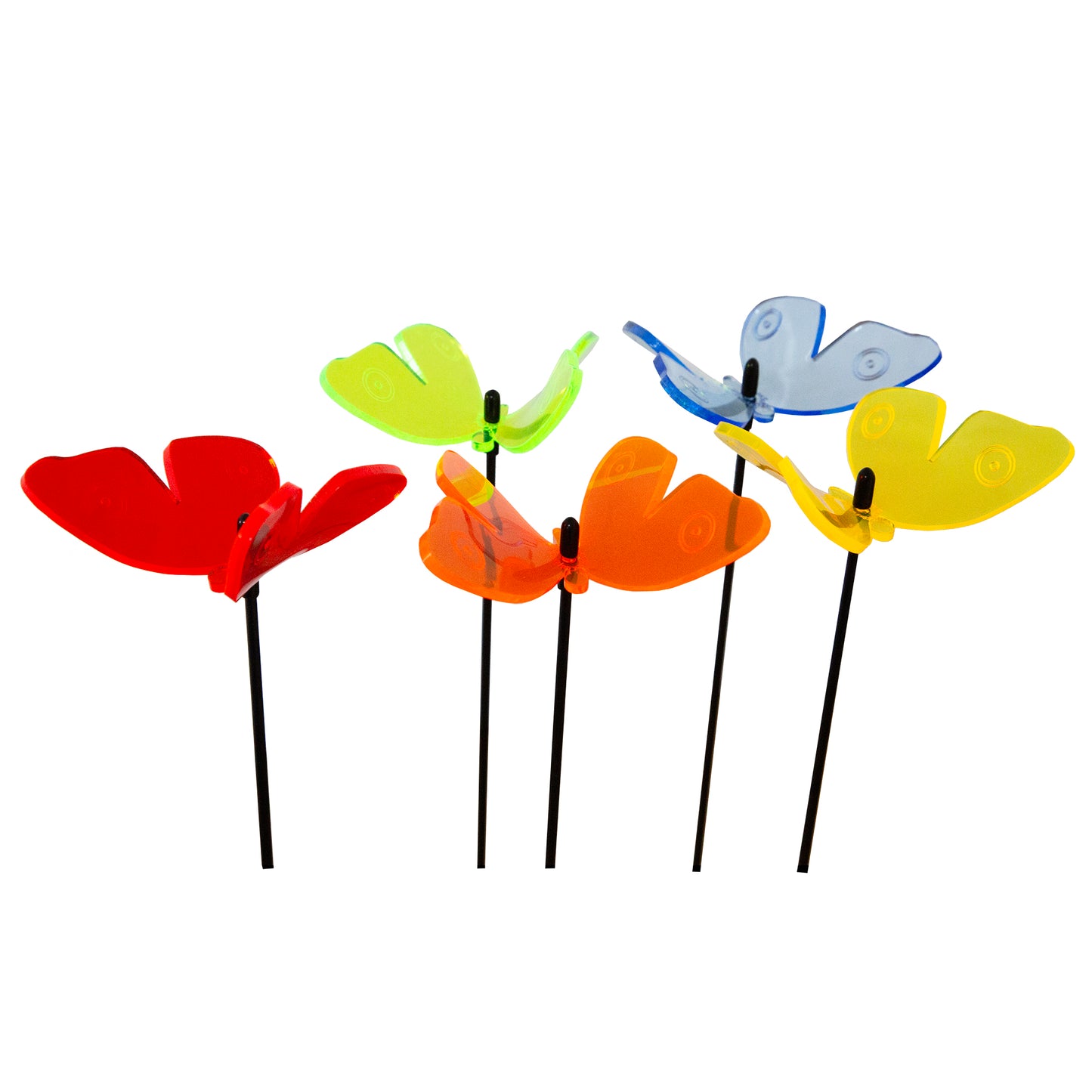 SunCatcher Admiral Butterfly Garden Stakes – Set of 5 3D Fluorescent Glowing Outdoor Garden Decorations (30cm high)