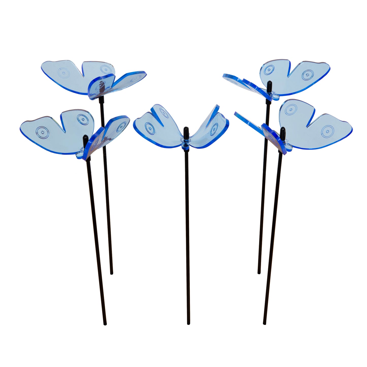 SunCatcher Admiral Butterfly Garden Stakes – Set of 5 3D Fluorescent Glowing Outdoor Garden Decorations (30cm high)
