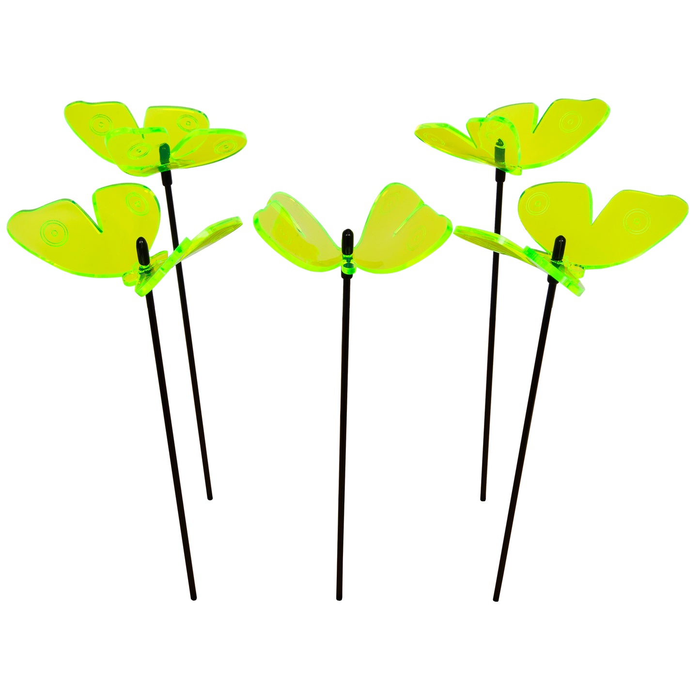 SunCatcher Admiral Butterfly Garden Stakes – Set of 5 3D Fluorescent Glowing Outdoor Garden Decorations (30cm high)