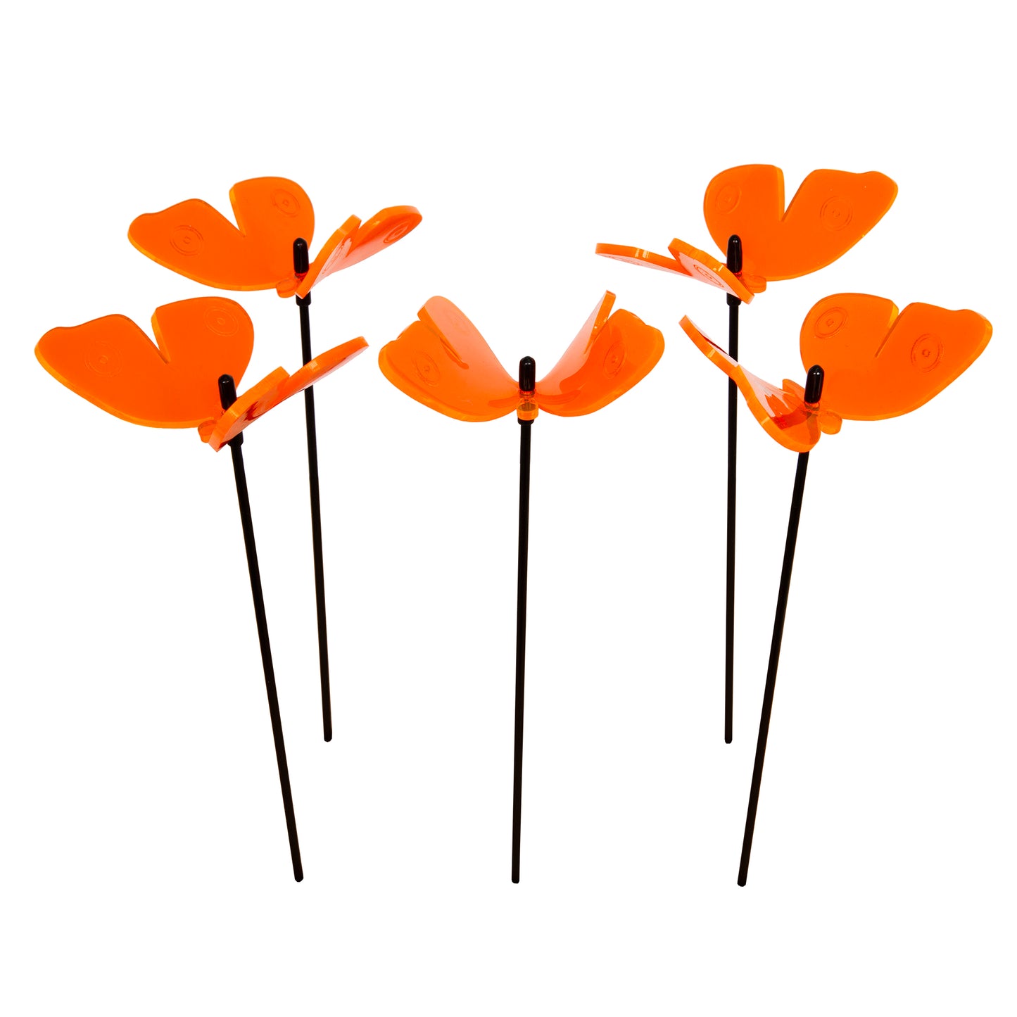 SunCatcher Admiral Butterfly Garden Stakes – Set of 5 3D Fluorescent Glowing Outdoor Garden Decorations (30cm high)