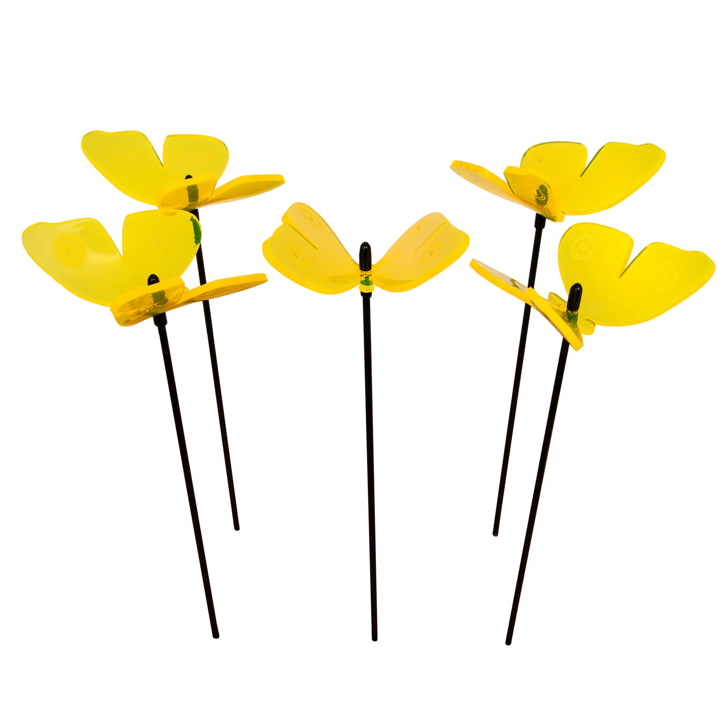 SunCatcher Admiral Butterfly Garden Stakes – Set of 5 3D Fluorescent Glowing Outdoor Garden Decorations (30cm high)