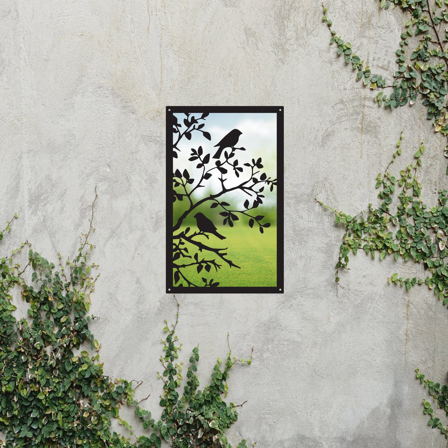 Song Birds in a Tree, SunCatcher Garden Mirror Rectangular Design