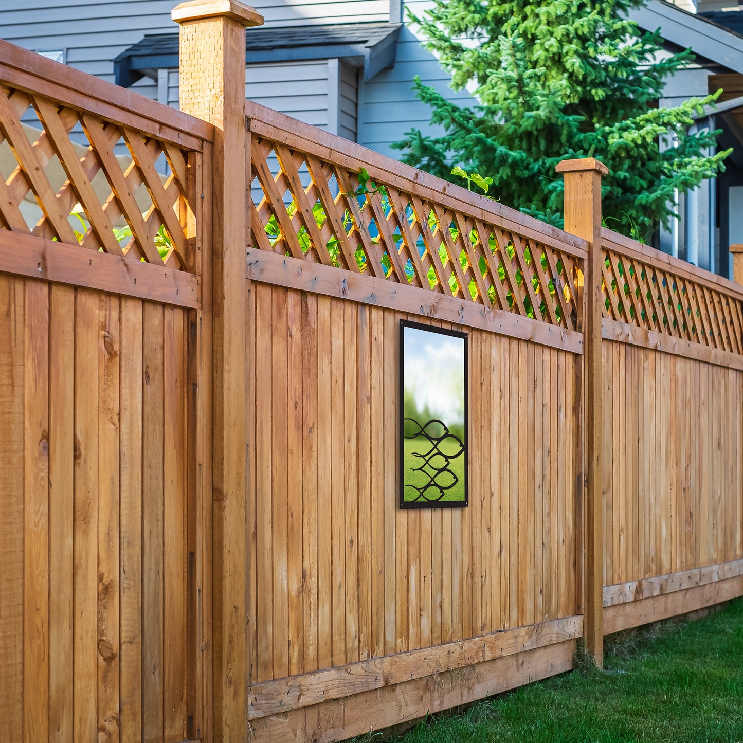Swimming Fish, SunCatcher Garden Mirror Rectangular Design